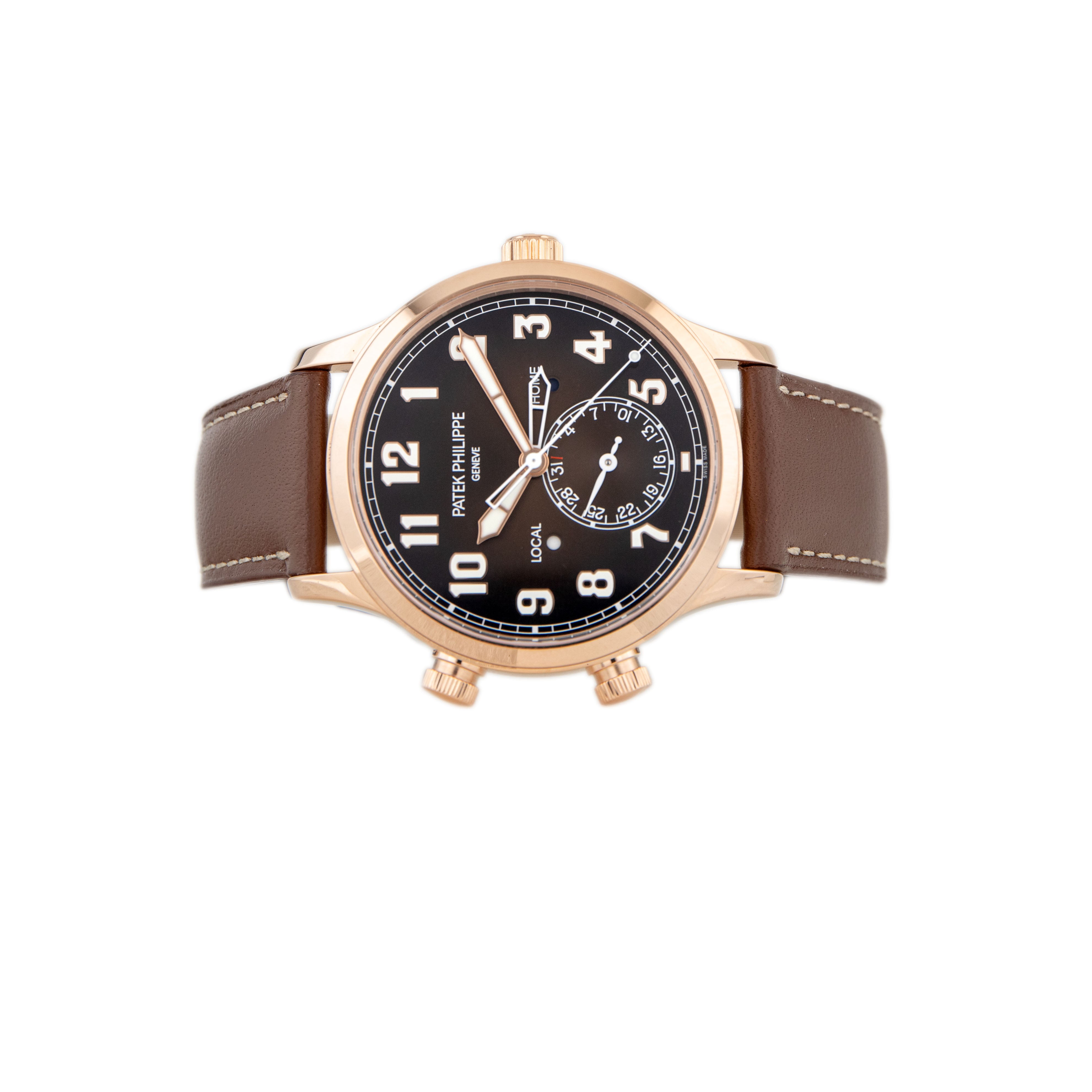 Patek Philippe Complications Calatrava Pilot Travel Time Rose Gold Bro