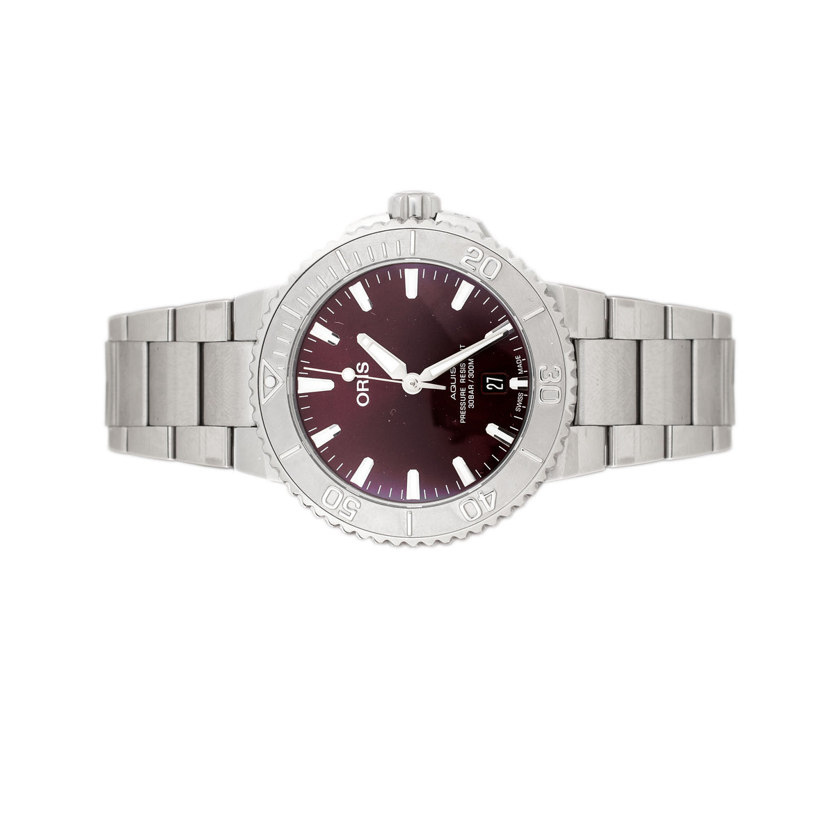 Oris Aquis Date Relief Stainless Steel Red Dial 41.5mm 01 733 7766 4158-07 8 22 05PEB Full Set