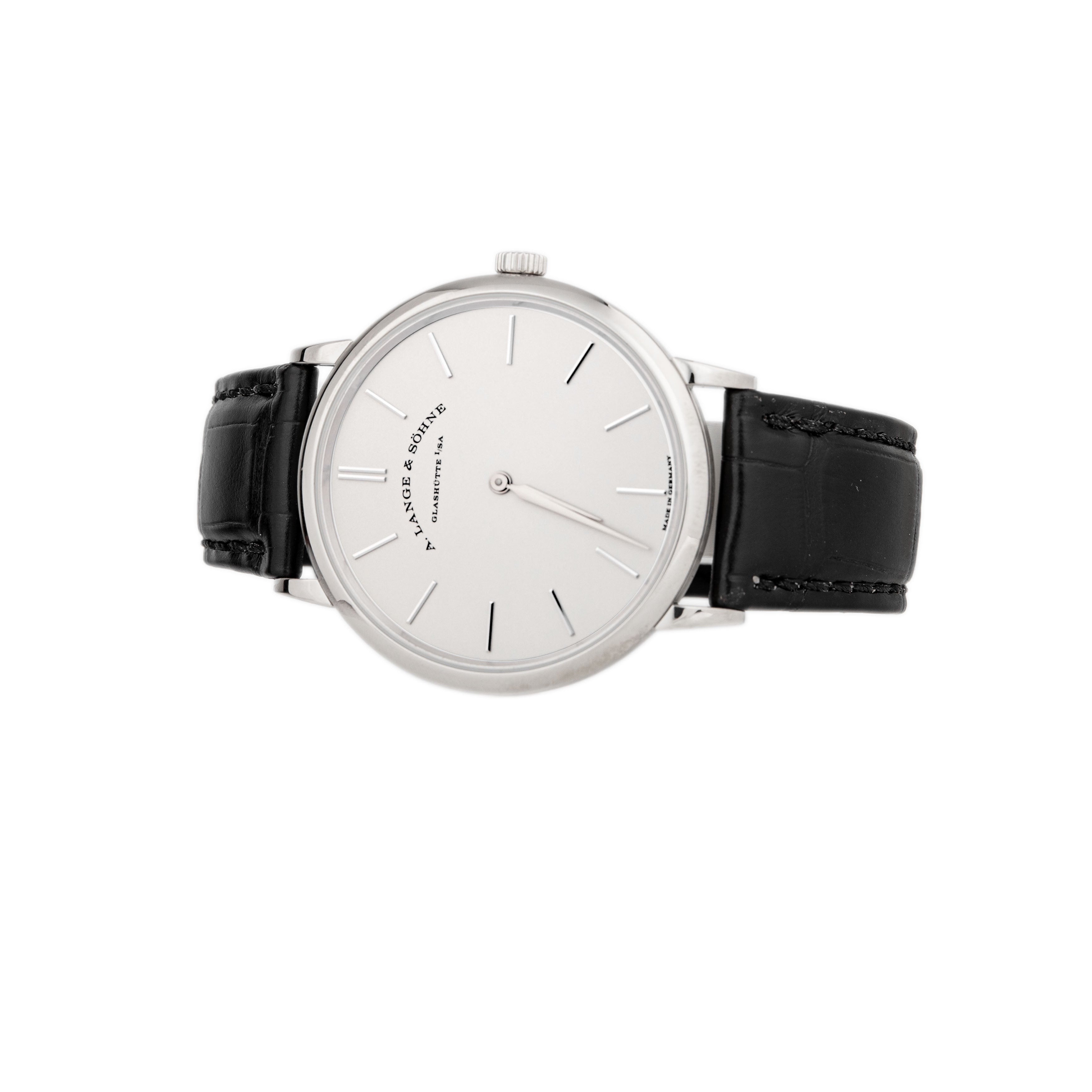A. Lange & Sohne Saxonia Thin White Gold Silver Dial 37mm 201.027 Full