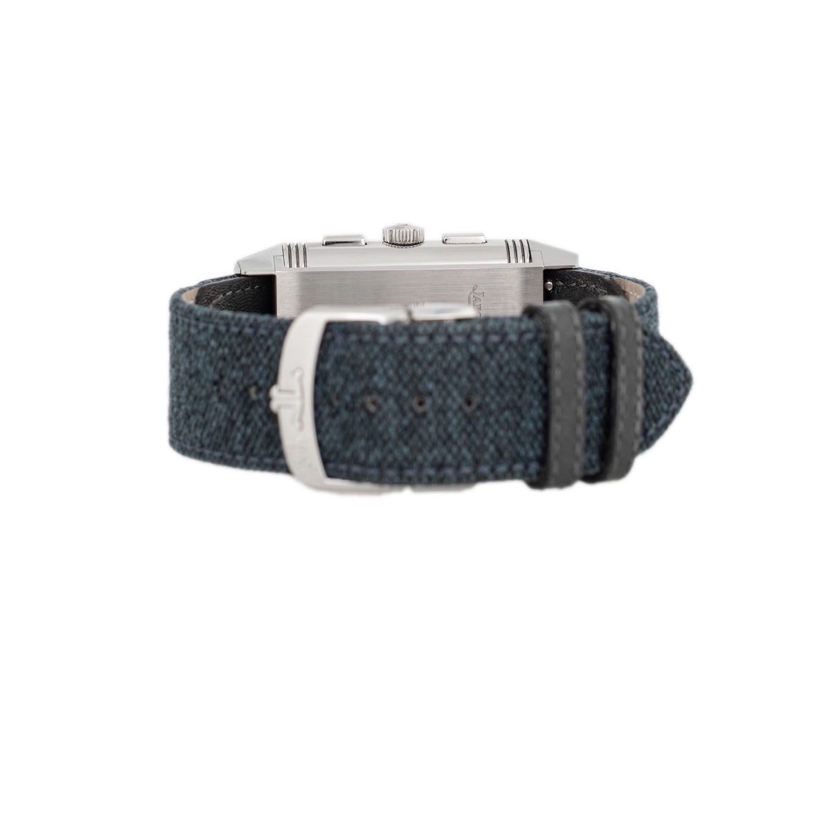 Jaeger-LeCoultre Reverso Tribute Chronograph Stainless Steel Blue Dial 49.4x29.9mm Q389848J Full Set