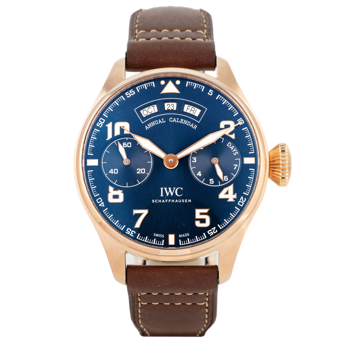 IWC Big Pilot's Watch Annual Calendar Edition Le Petit Prince Rose Gold Blue Dial 46mm IW502701