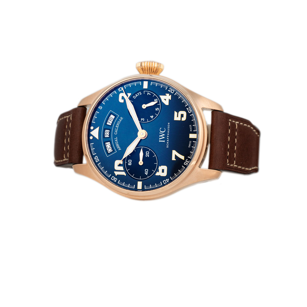 IWC Big Pilot's Watch Annual Calendar Edition Le Petit Prince Rose Gold Blue Dial 46mm IW502701