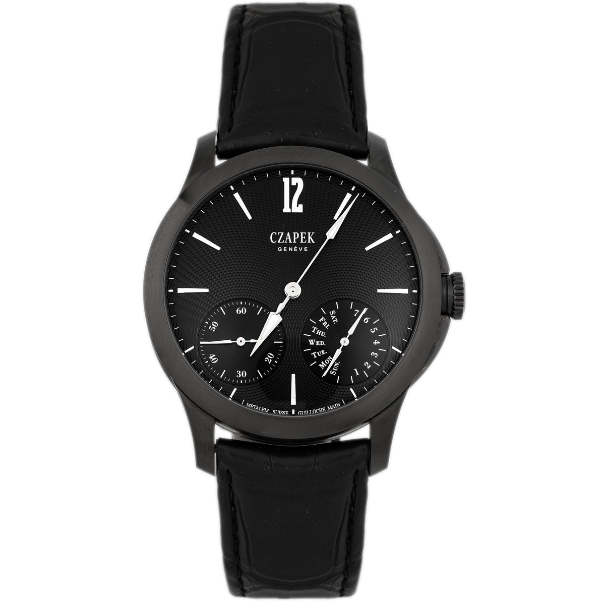 Czapek Quai Des Bergues Guilloche Ricochet Black Prince Titanium Black Dial 42.5mm Full Set