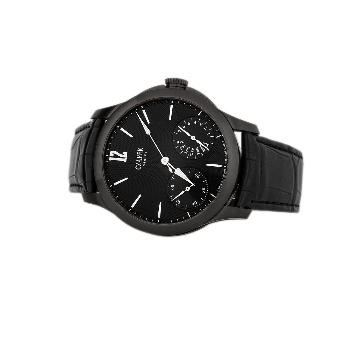 Czapek Quai Des Bergues Guilloche Ricochet Black Prince Titanium Black Dial 42.5mm Full Set