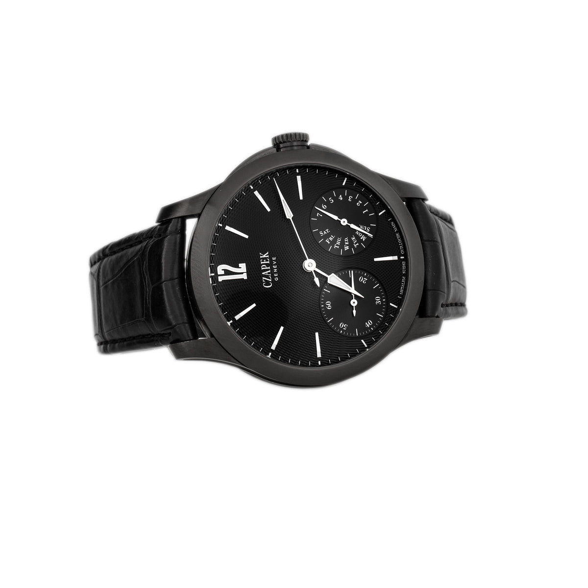 Czapek Quai Des Bergues Guilloche Ricochet Black Prince Titanium Black Dial 42.5mm Full Set