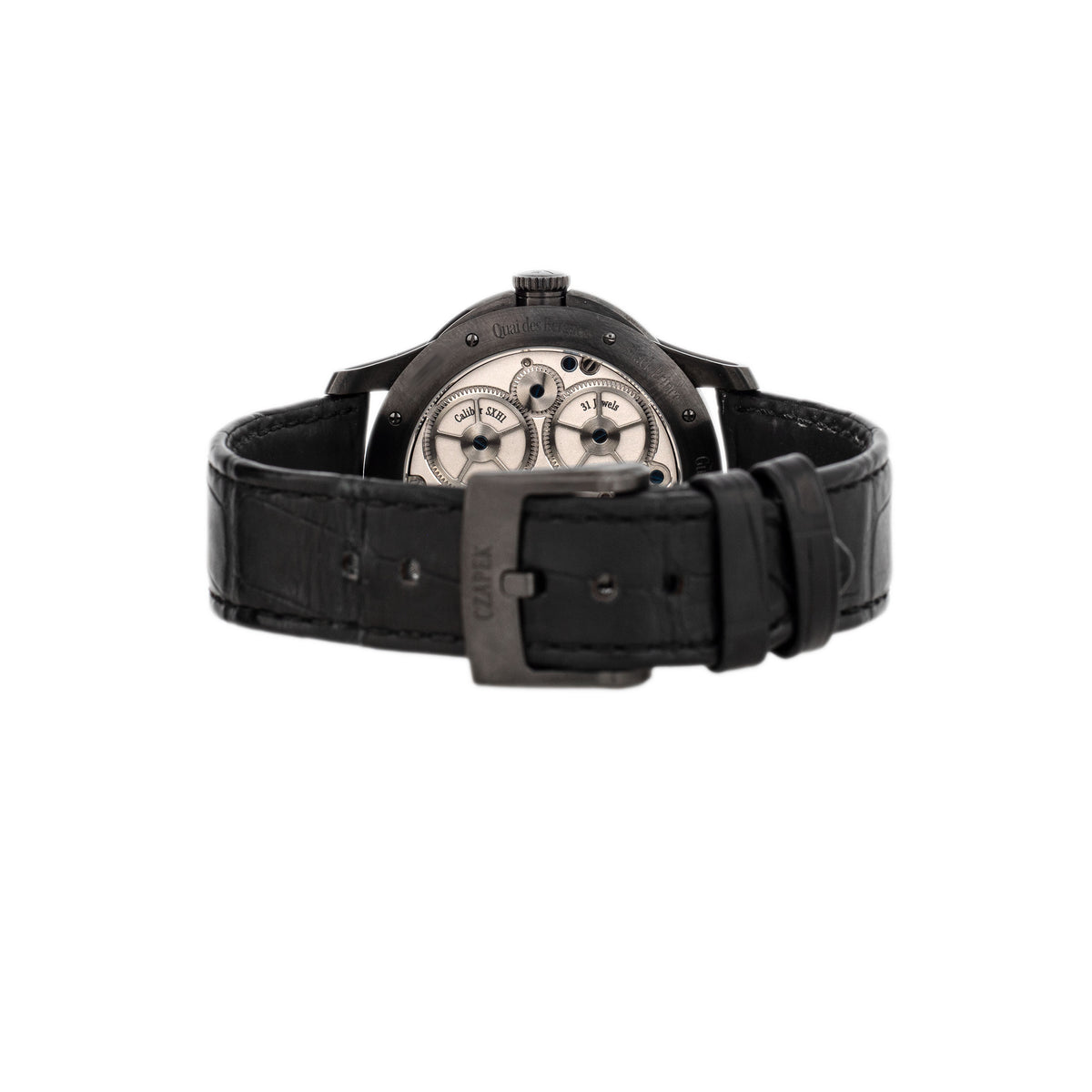 Czapek Quai Des Bergues Guilloche Ricochet Black Prince Titanium Black Dial 42.5mm Full Set