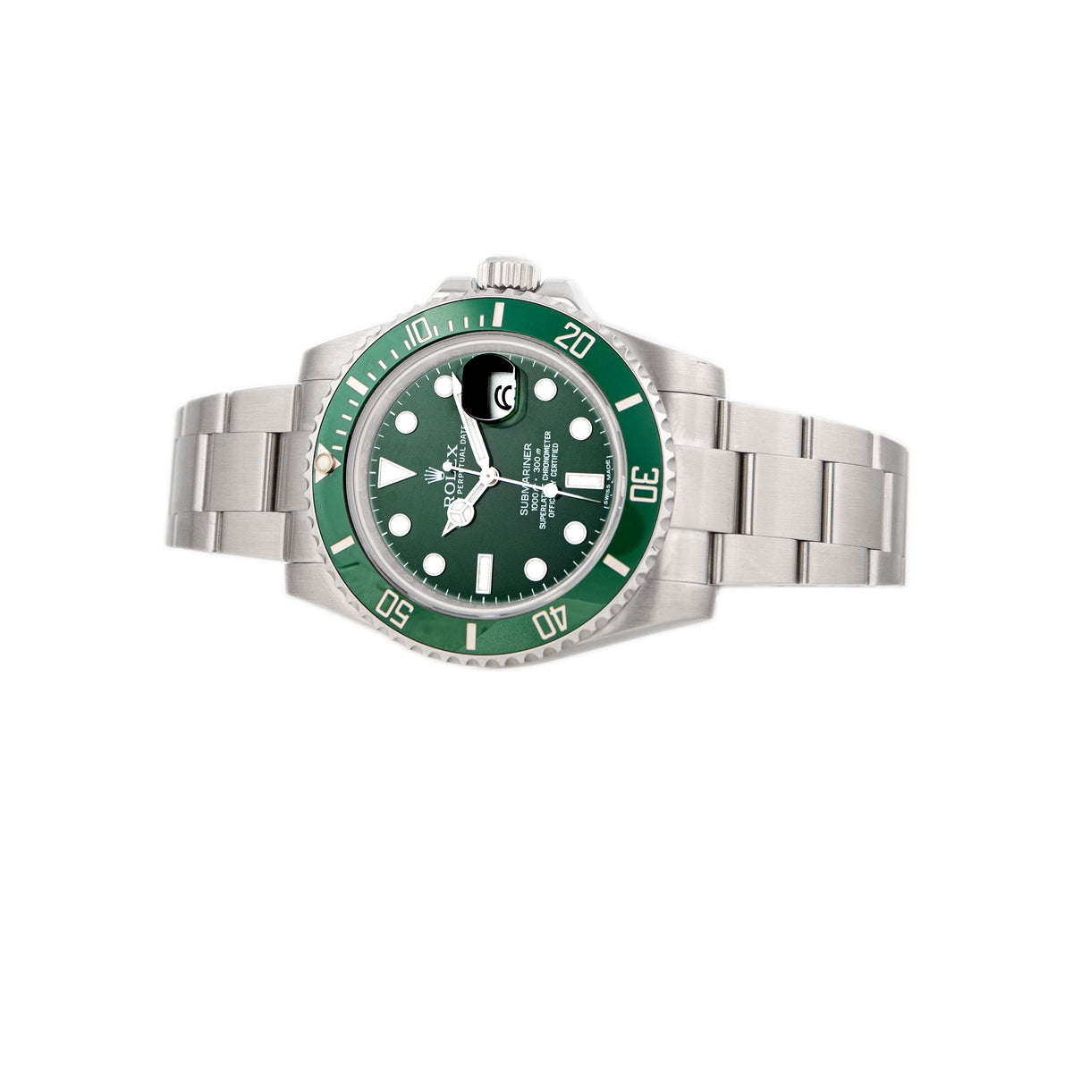 Rolex Submariner Date Hulk Stainless Steel Green Dial 40mm 116610V Full Set