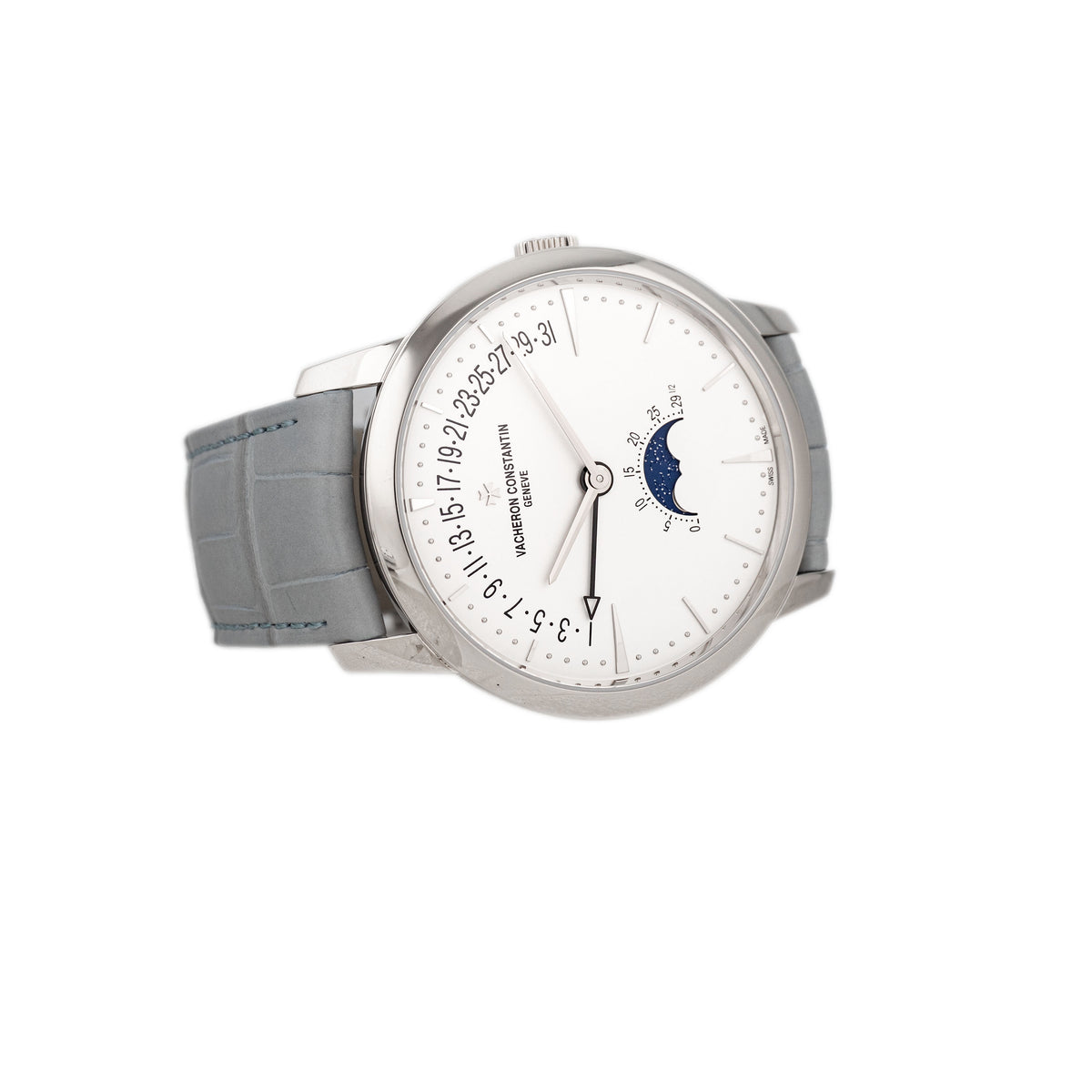 Vacheron Constantin Patrimony Moon Phase Retrograde Date White Gold Silver Dial 42.5mm 4010U/000G-B330 Full Set