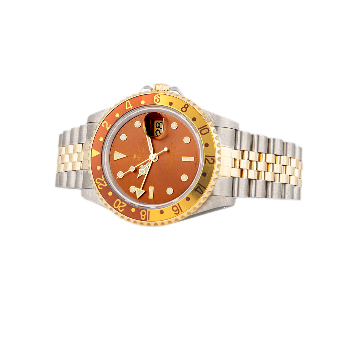 Rolex GMT-Master II Stainless Steel & Yellow Gold Brown Dial Jubilee 40mm 16713 Full Set