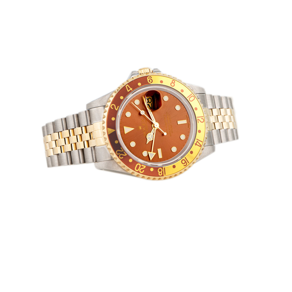 Rolex GMT-Master II Stainless Steel & Yellow Gold Brown Dial Jubilee 40mm 16713 Full Set