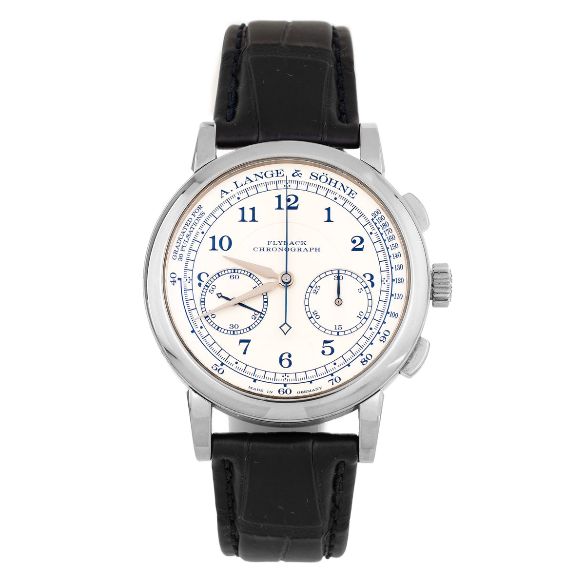 A. Lange & Sohne 1815 Chronograph Boutique Edition White Gold Silver Dial 39.5mm 414.026 Full Set