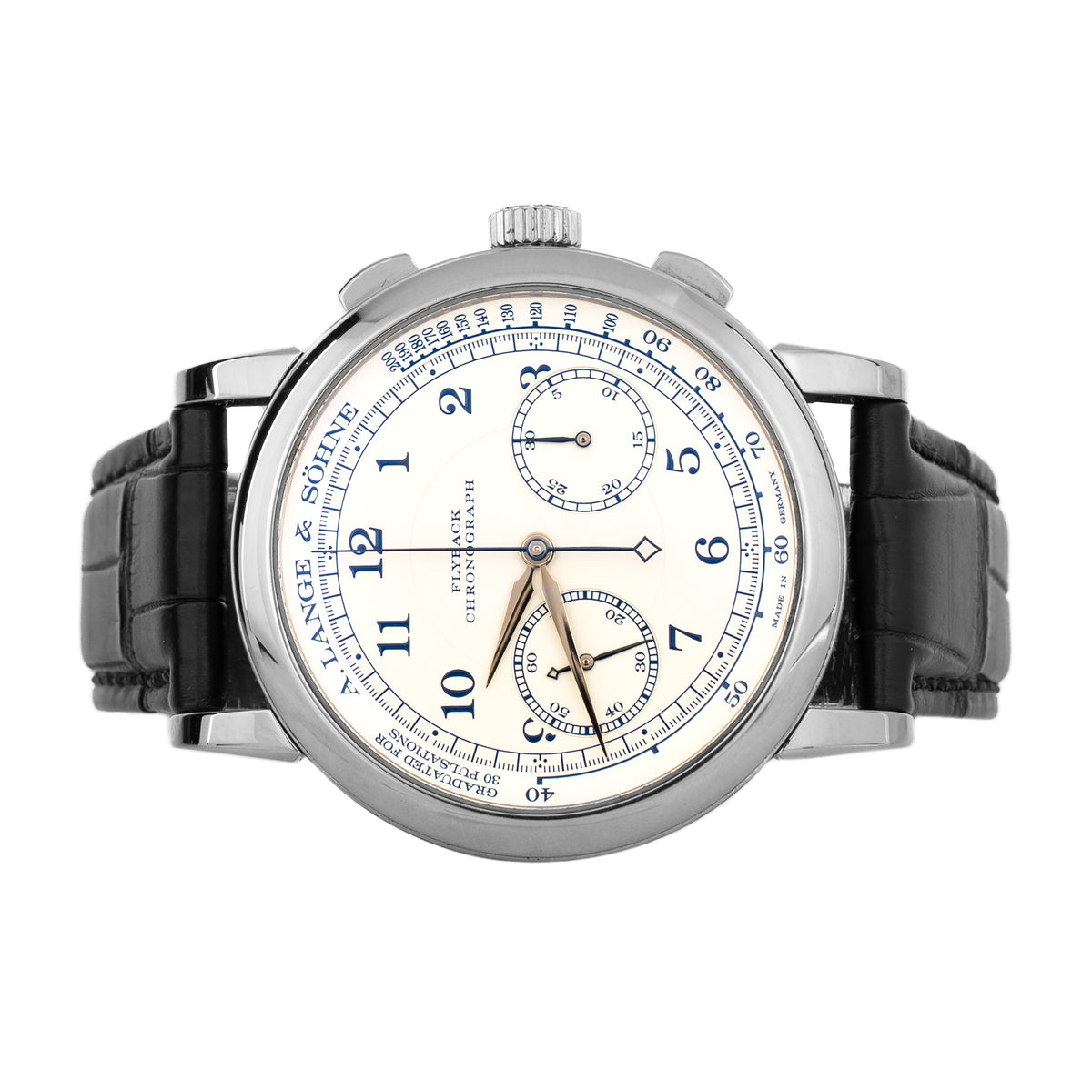 A. Lange & Sohne 1815 Chronograph Boutique Edition White Gold Silver Dial 39.5mm 414.026 Full Set