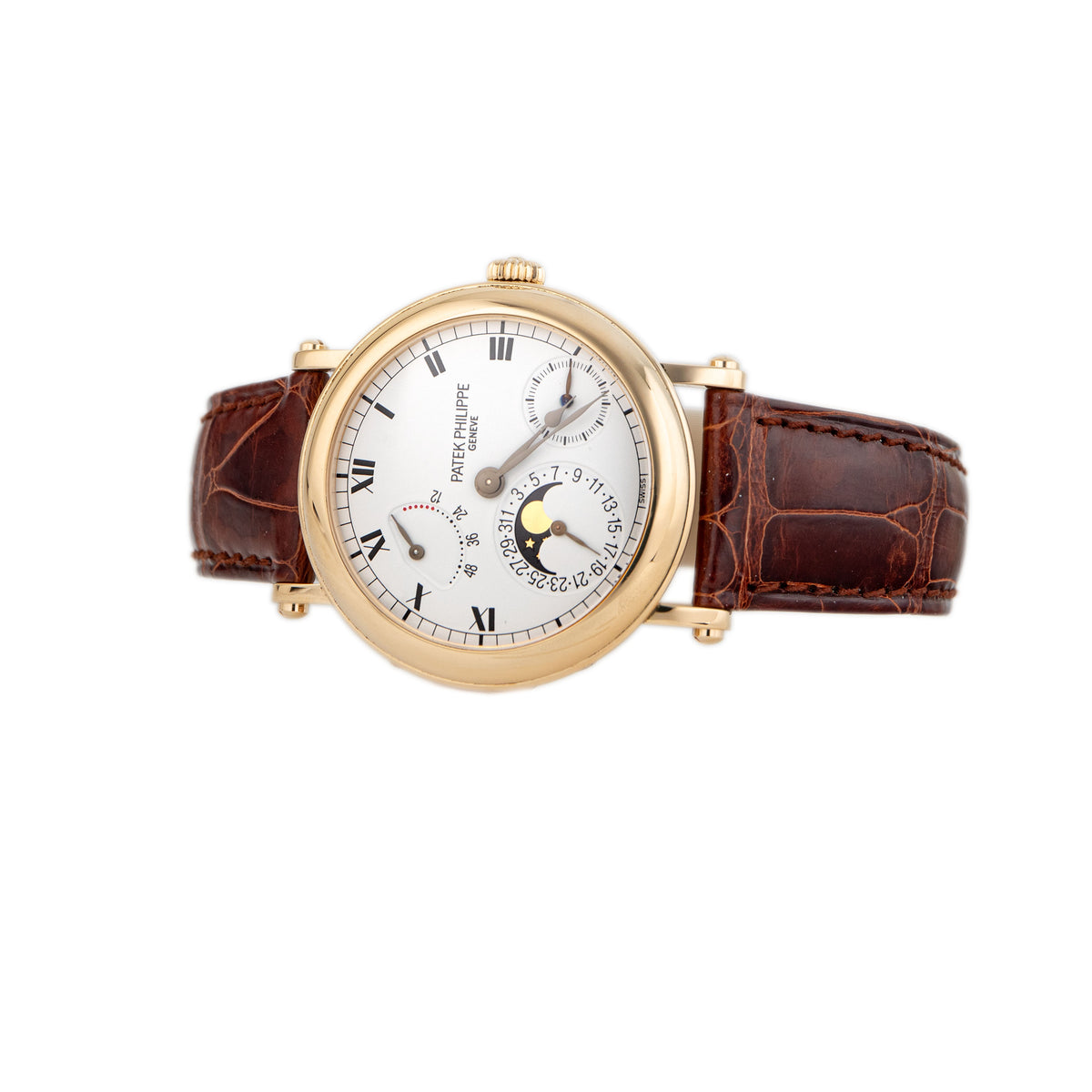 Patek Phillipe Complications Yellow Gold White Dial 36mm 5054J