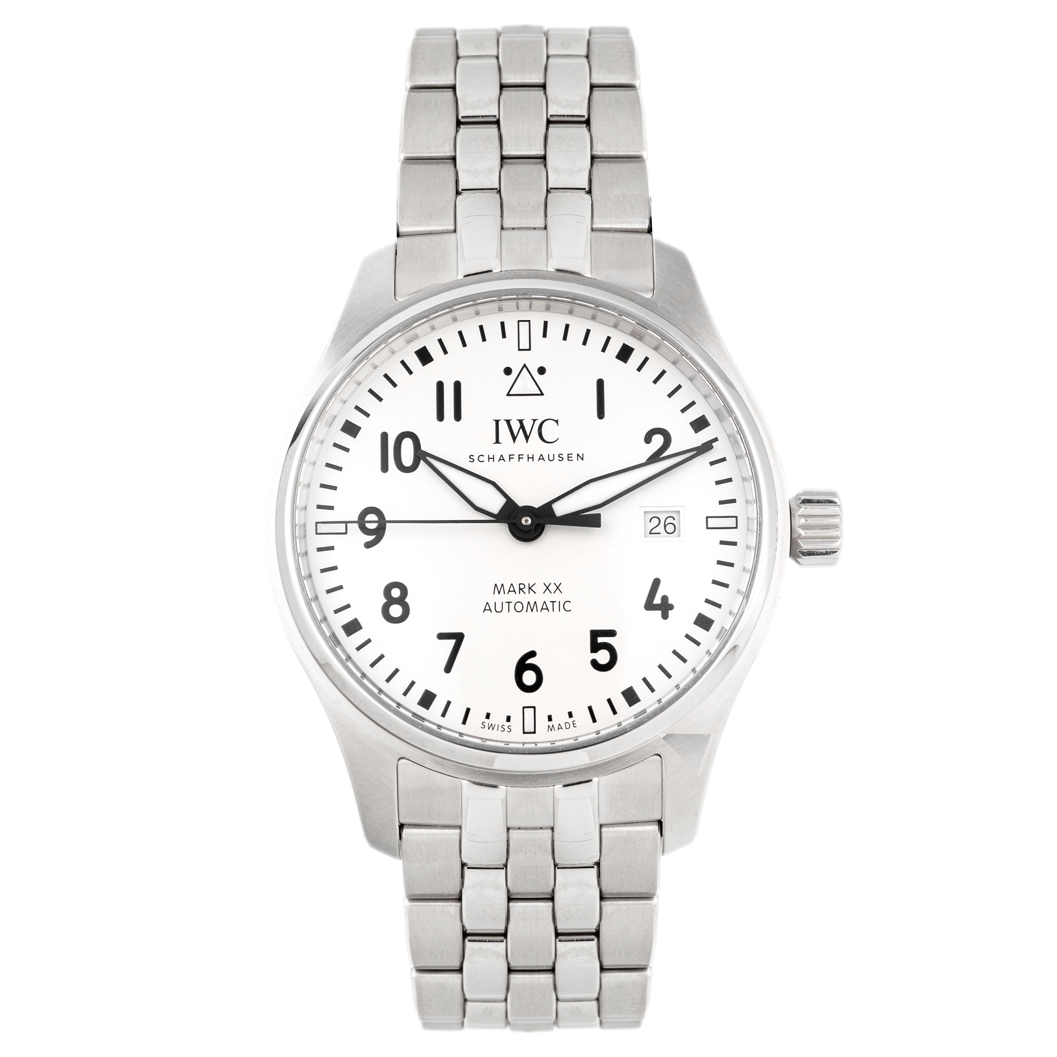 @MARK®︎ IWC Pilot's Watch Mark XX Stainless Steel White Dial 40mm IW328208 Ful