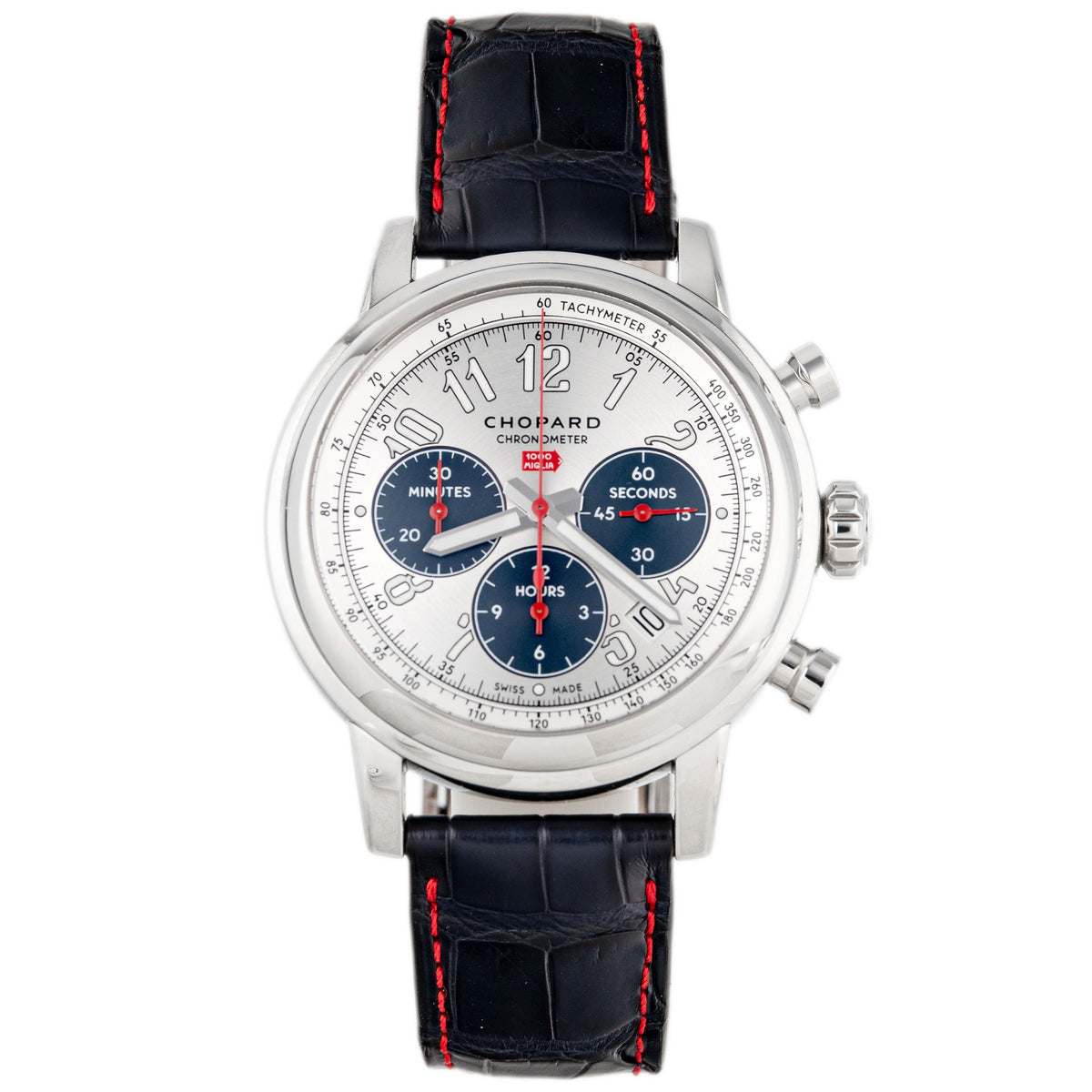 Chopard Mille Miglia Chronograph Stainless Steel Silver Dial 42mm 168589-3004 Full Set