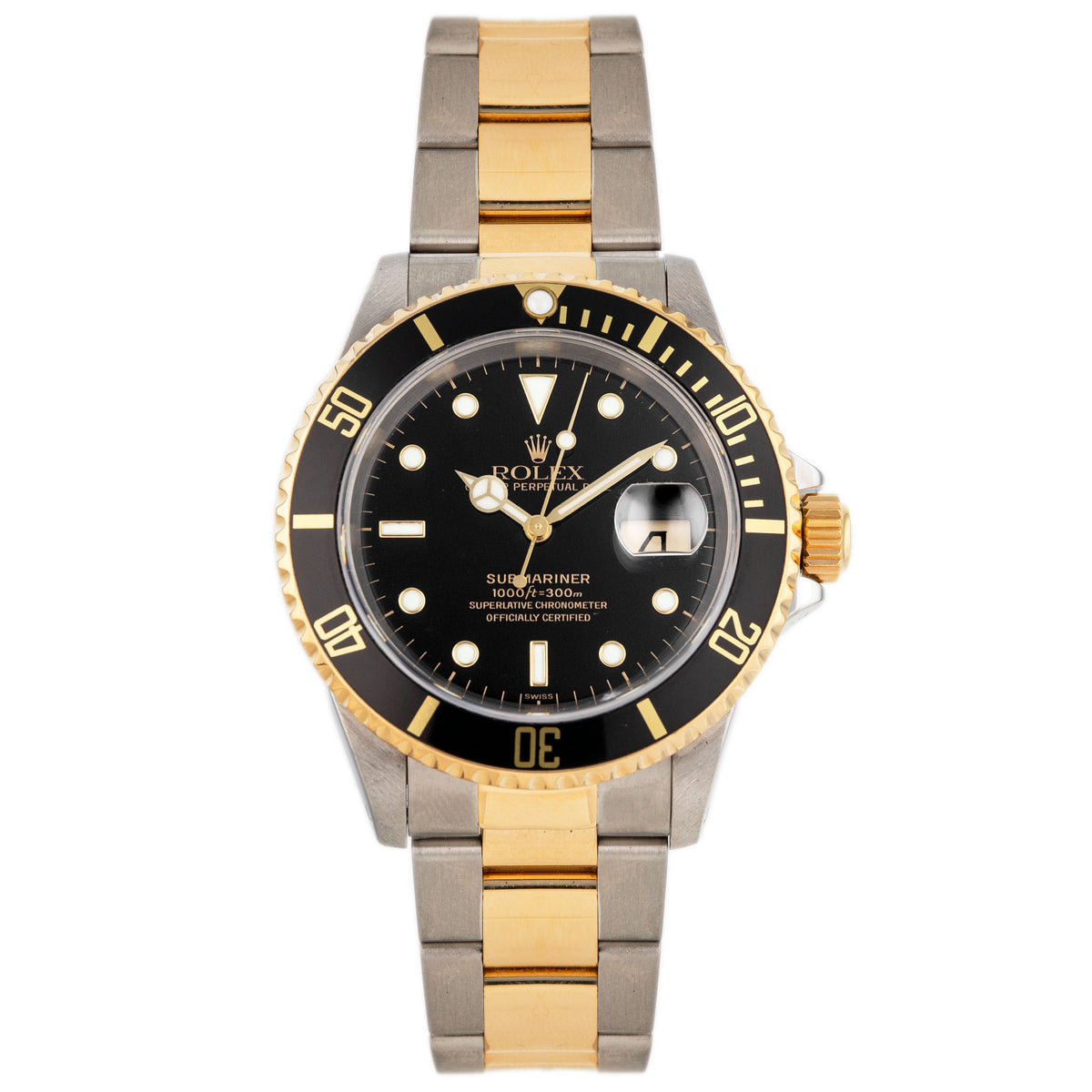 Rolex Submariner Stainless Steel & Yellow Gold Black Dial 40mm 16613 Full Set