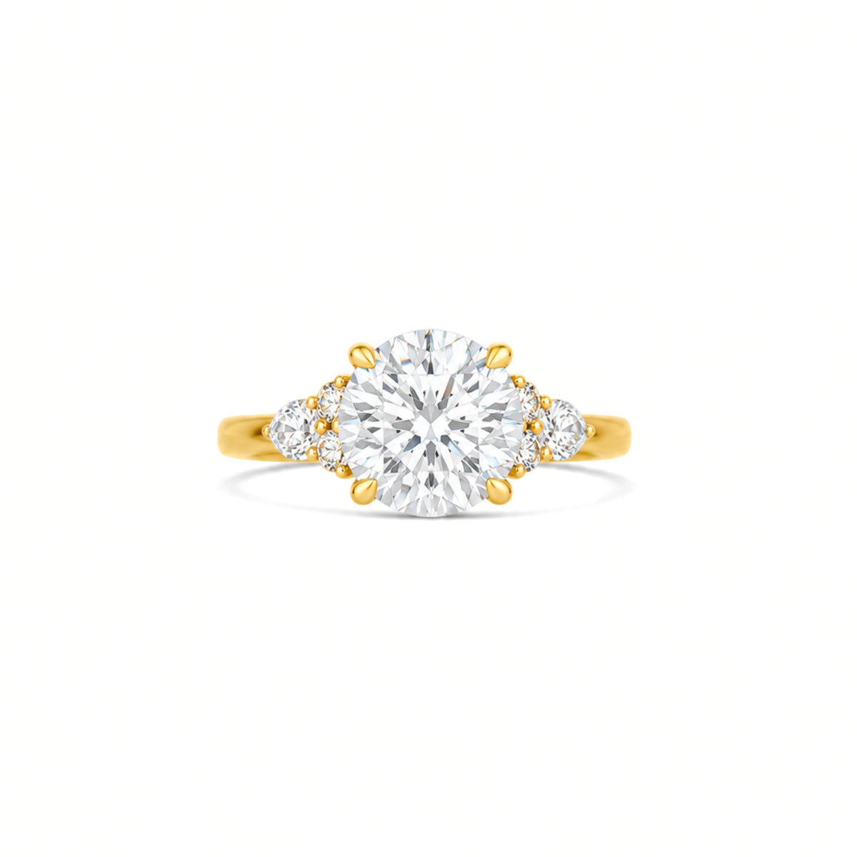 14k Yellow Gold Lab Grown 2.58ct Round Diamond Engagement Ring
