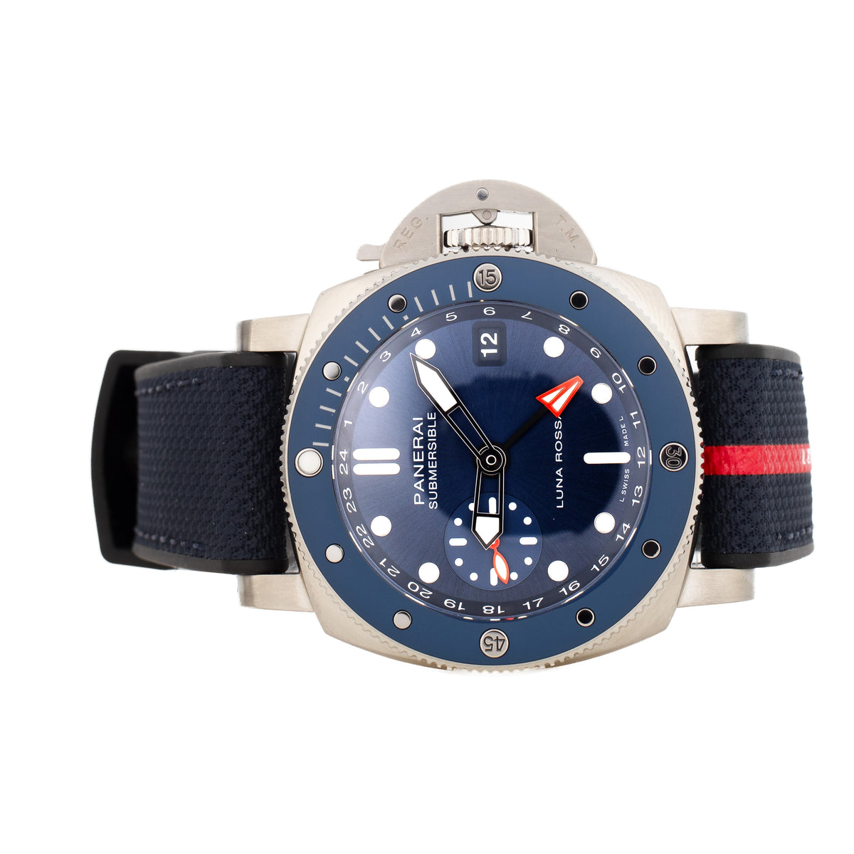 Panerai Submersible GMT Luna Rossa Titanium Blue Dial 42mm Pam01507 Full Set