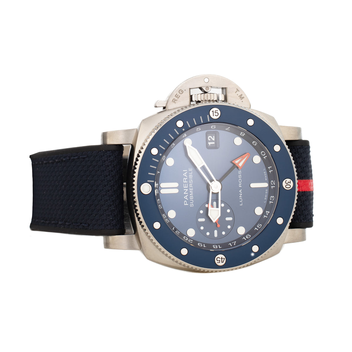 Panerai Submersible GMT Luna Rossa Titanium Blue Dial 42mm Pam01507 Full Set