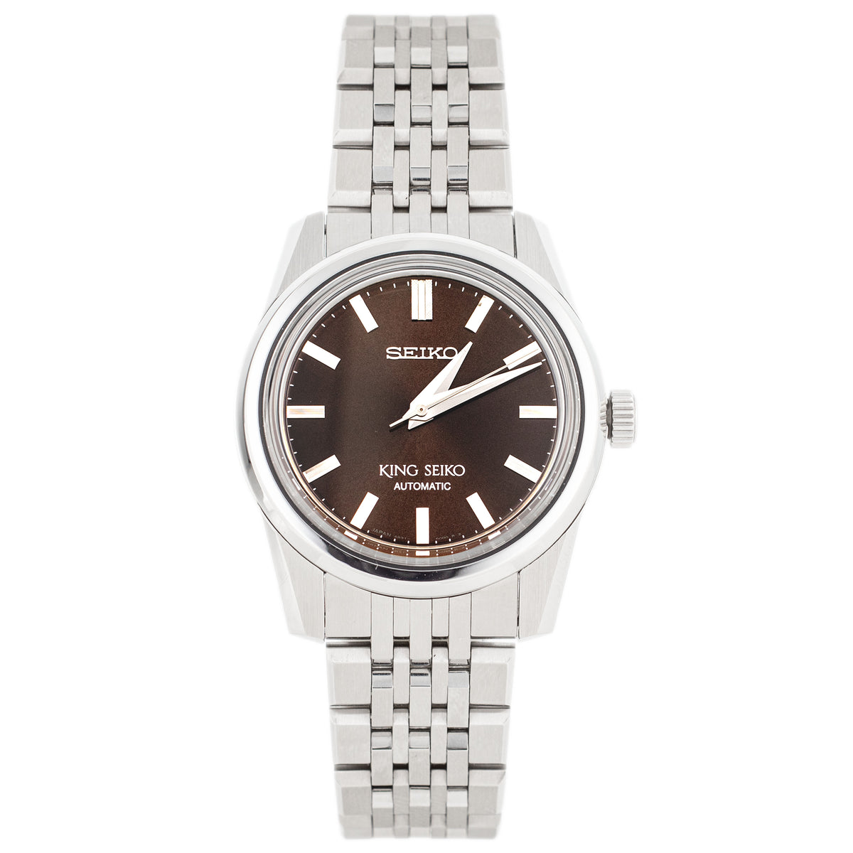 Seiko King Seiko Stainless Steel Brown Dial 37mm SPB285J1 Full Set