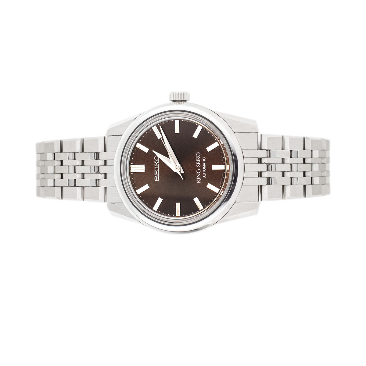 Seiko King Seiko Stainless Steel Brown Dial 37mm SPB285J1 Full Set