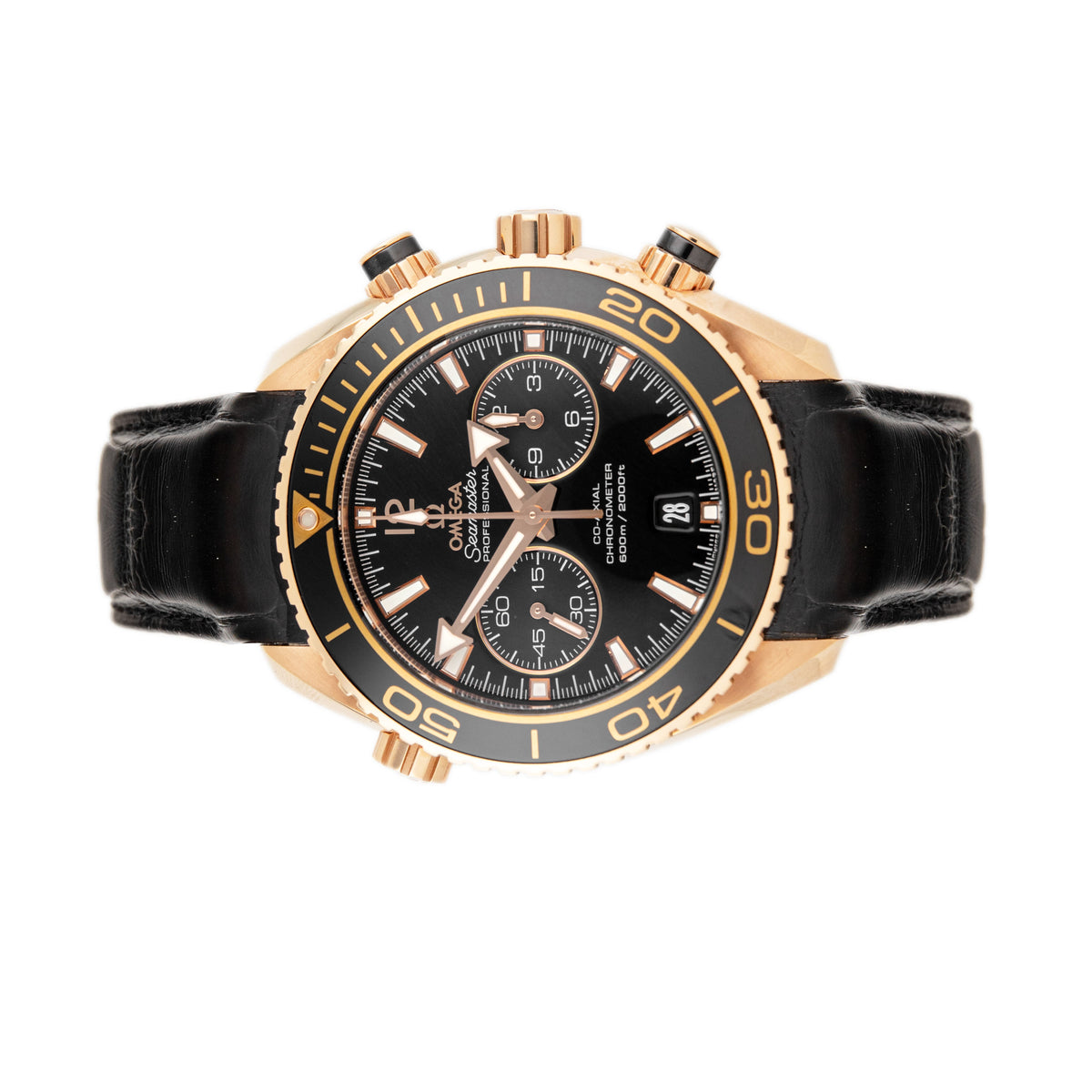 Omega Seamaster Planet Ocean 600M Chronograph Rose Gold Black Dial 45.5mm 232.63.46.51.01.001 Full Set