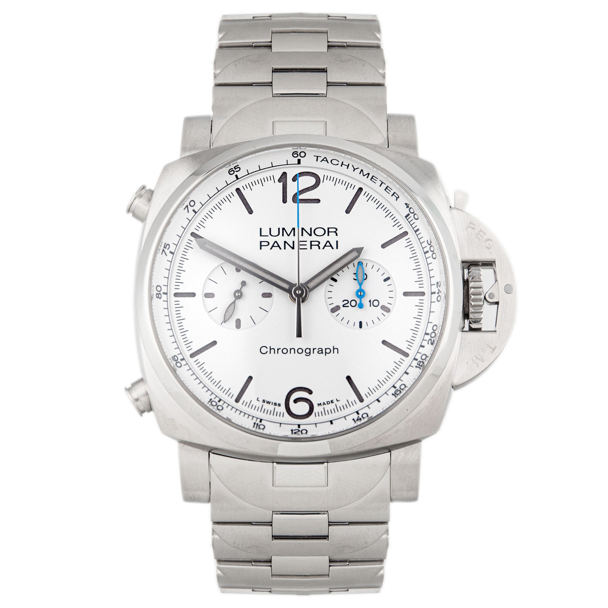 Panerai Luminor Chrono Stainless Steel White Dial 44mm Pam01548 Full Set