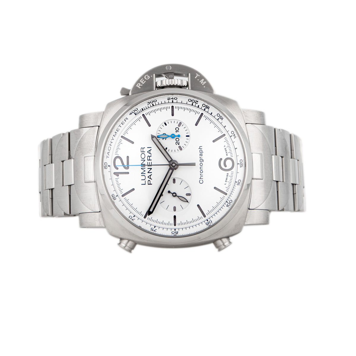 Panerai Luminor Chrono Stainless Steel White Dial 44mm Pam01548 Full Set