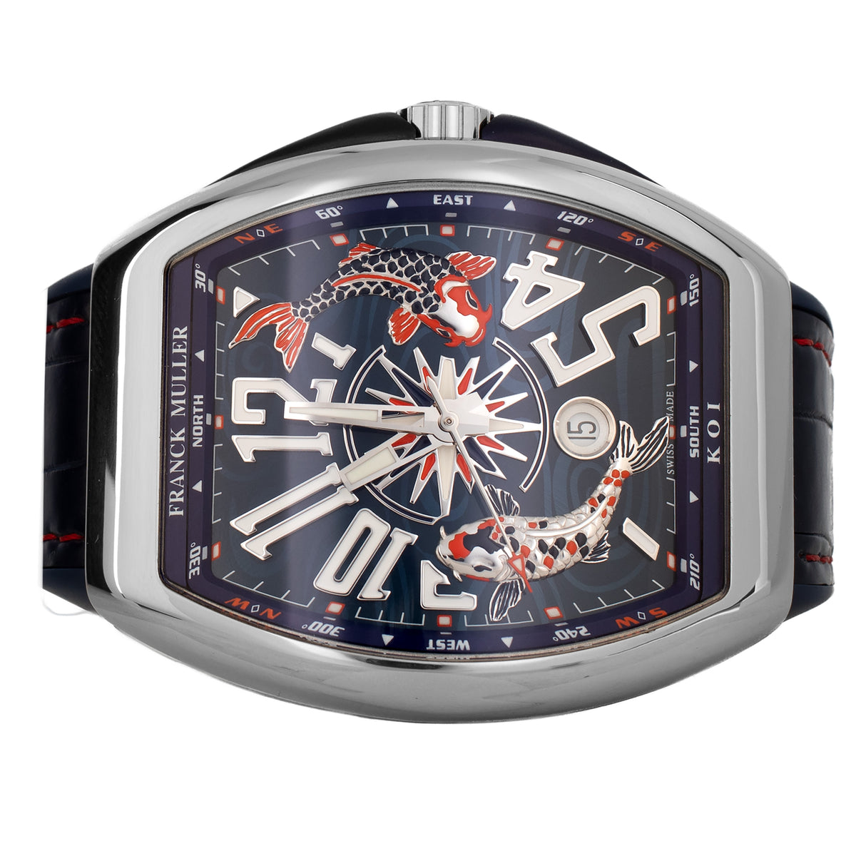 Franck Muller Vanguard Yachting KOI 2 Stainless Steel Blue Dial 44mm V45 YT SC DT KOI 2 Full Set