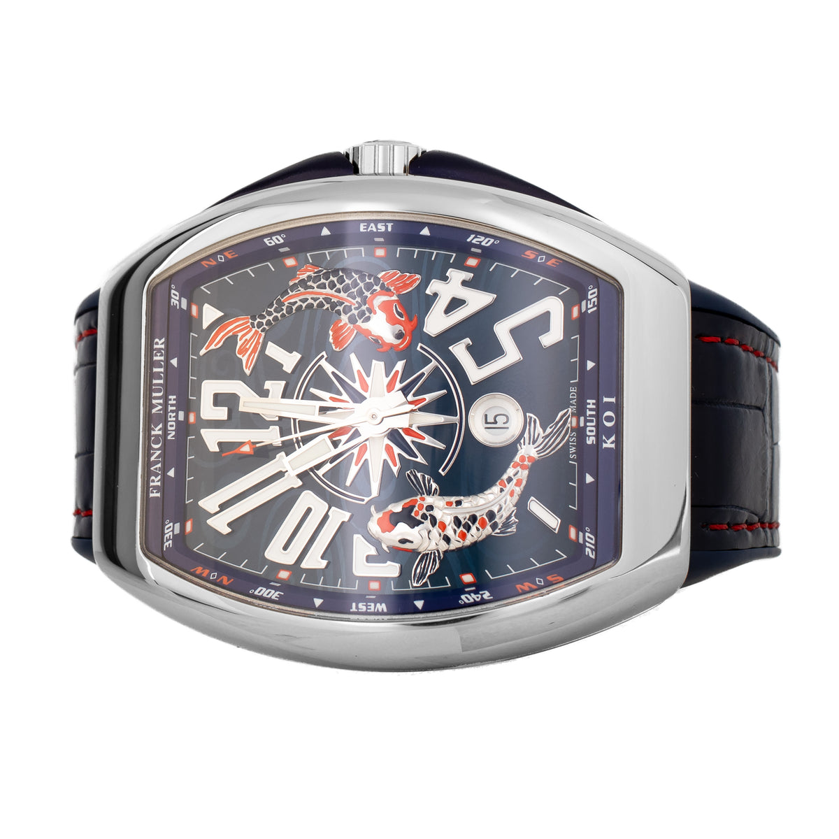 Franck Muller Vanguard Yachting KOI 2 Stainless Steel Blue Dial 44mm V45 YT SC DT KOI 2 Full Set