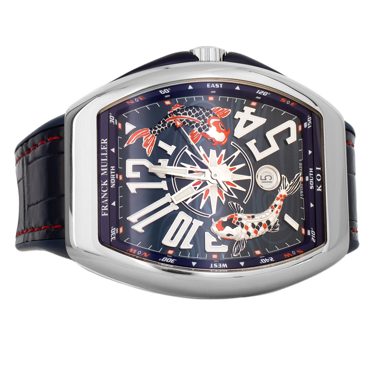 Franck Muller Vanguard Yachting KOI 2 Stainless Steel Blue Dial 44mm V45 YT SC DT KOI 2 Full Set