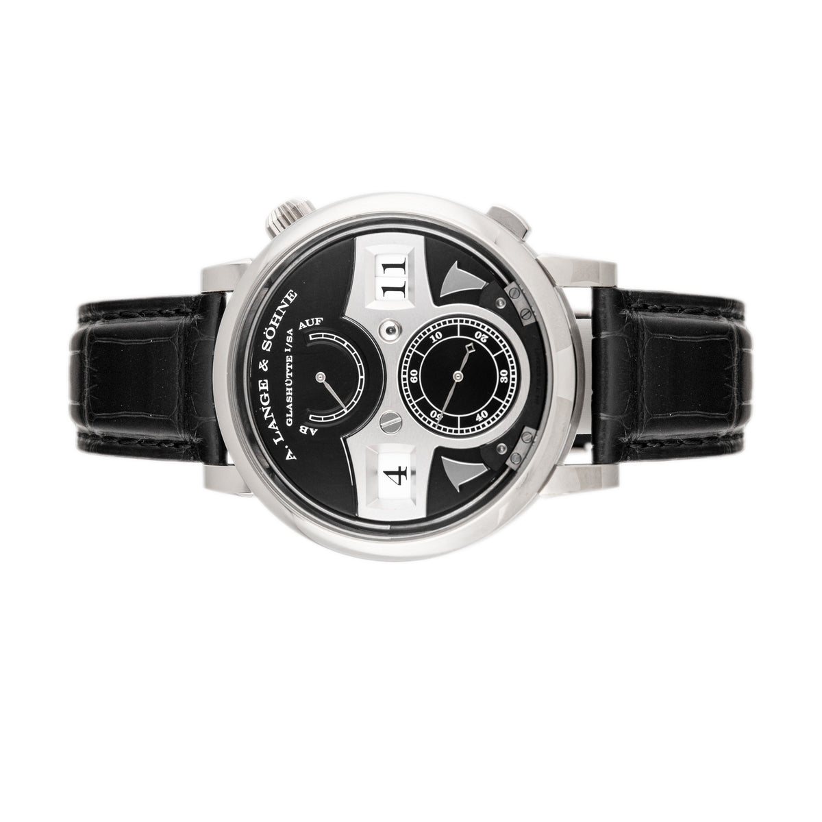 A. Lange & Sohne Zeitwerk Striking Time White Gold Gray Dial 44mm 145.029 Full Set