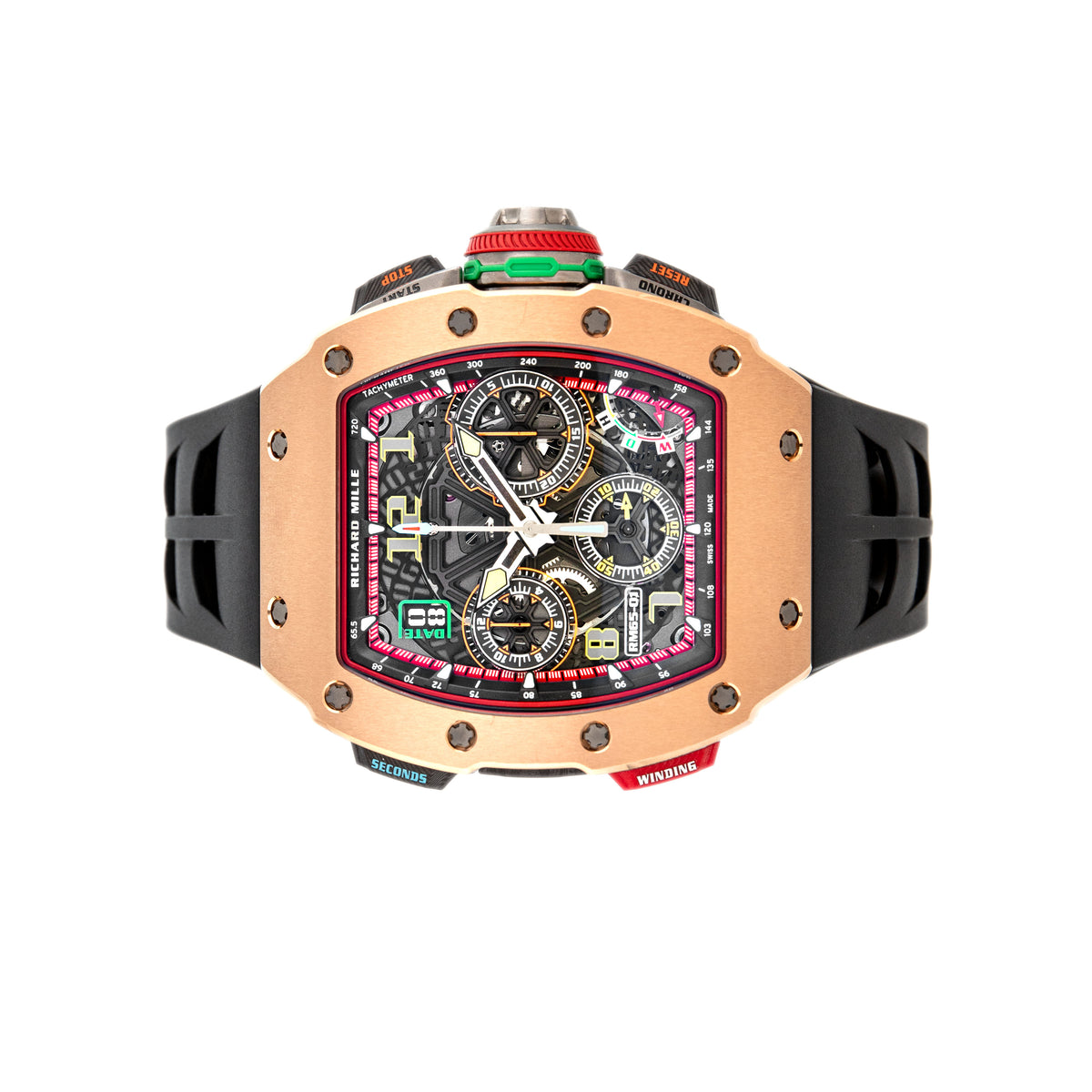 Richard Mille RM 65-01 Chronograph Titanium Rose Gold Skeleton Dial 44.5x50mm MON-01855 Full Set *SERVICED*