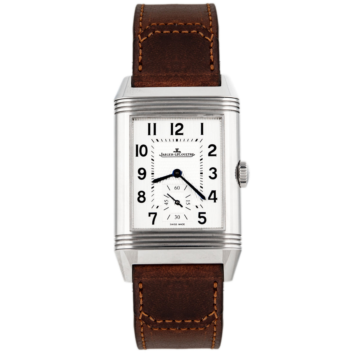 Jaeger-LeCoultre Reverso Classic Duoface Stainless Steel Silver & Black Dial 47x28mm Q3848422 Full Set
