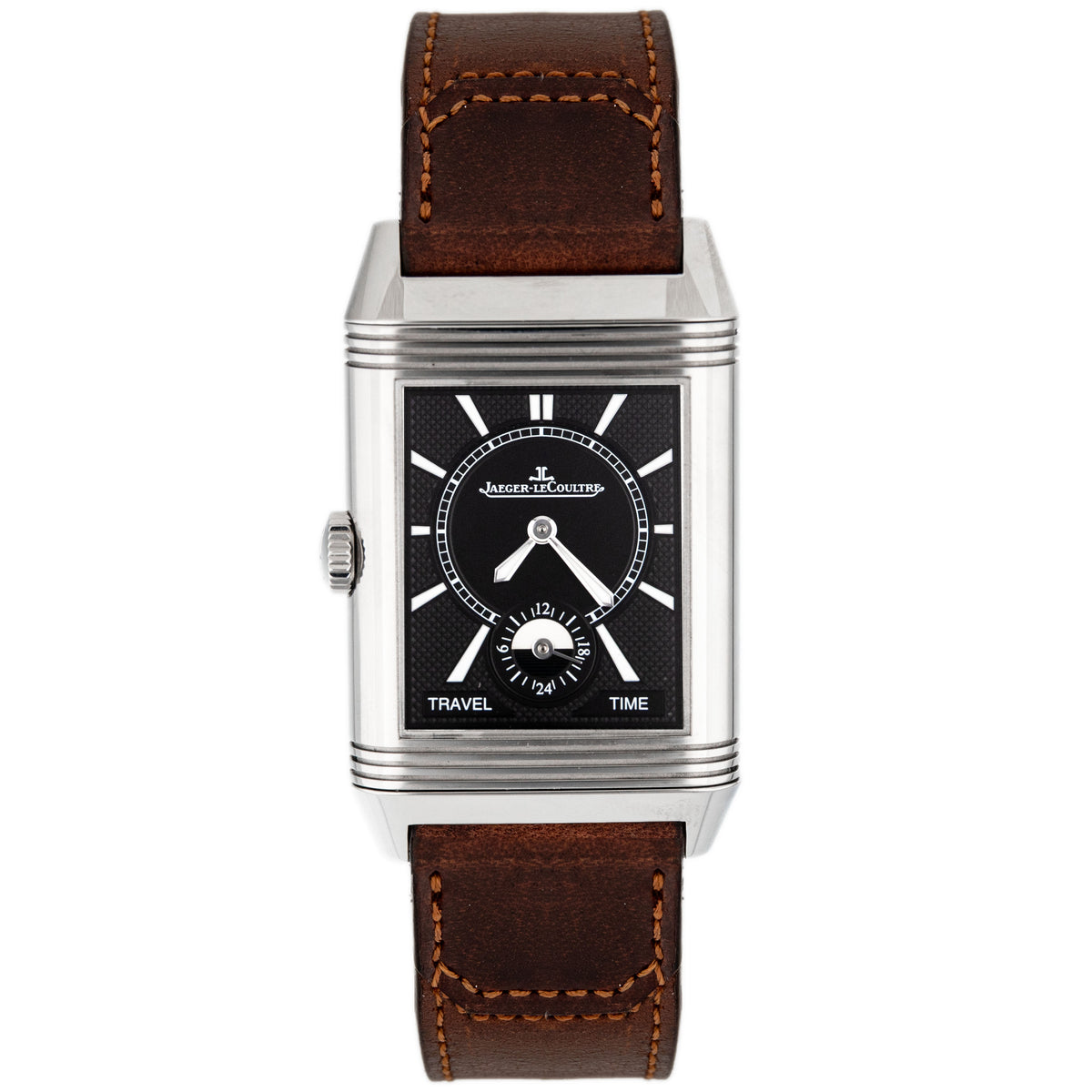 Jaeger-LeCoultre Reverso Classic Duoface Stainless Steel Silver & Black Dial 47x28mm Q3848422 Full Set
