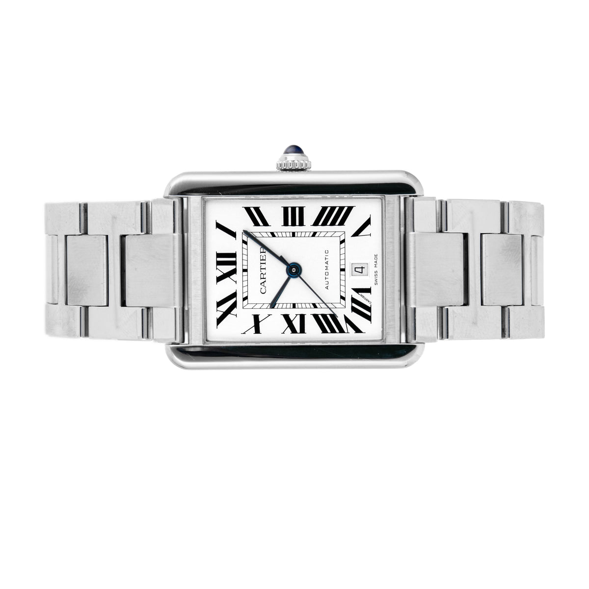 Cartier Tank Solo XL Stainless Steel Silver Dial 31x41mm W5200028 Full Set