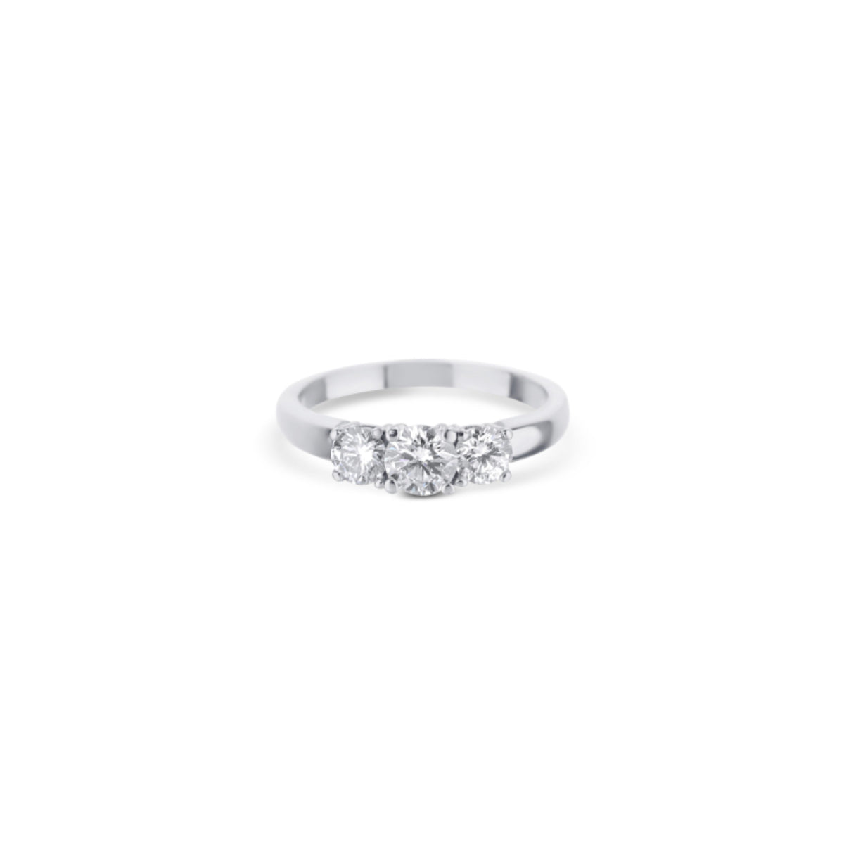 Platinum 0.53ct Round Diamond Three Stone Engagement Ring