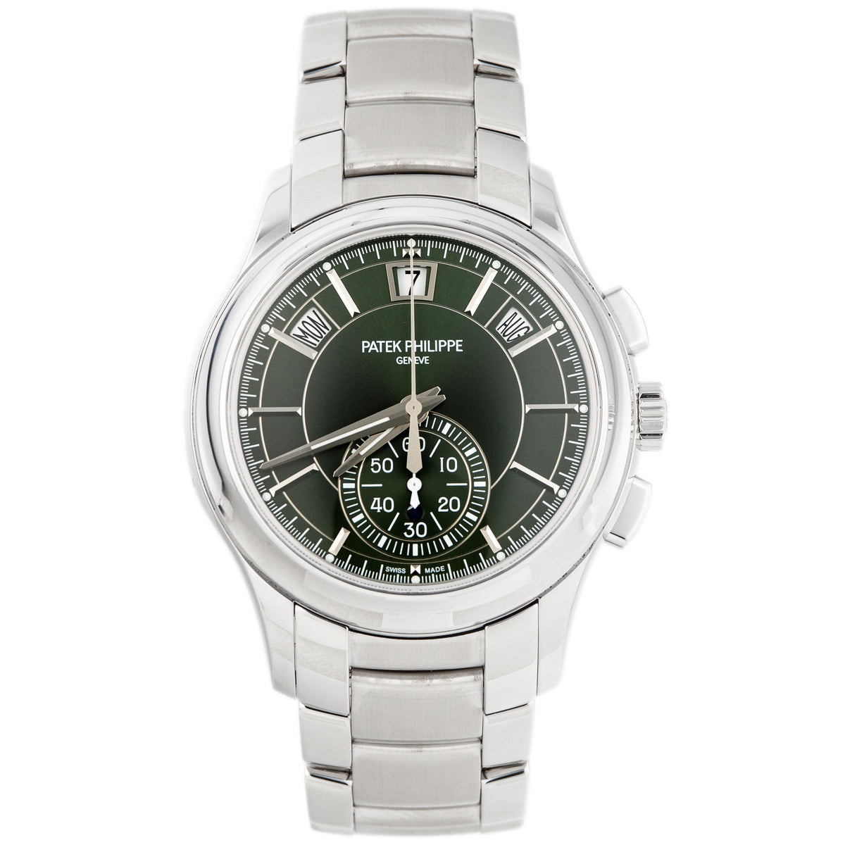 Patek Philippe Complications Annual Calendar Chronograph Stainless Steel Green Dial 42mm 5905/1A-001 Full Set