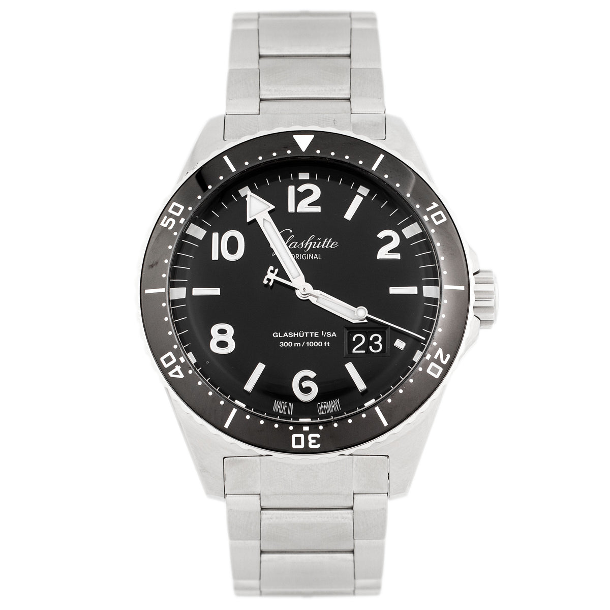 Glashutte Original SeaQ Panorama Date Stainless Steel Black Dial 43mm 1-36-13-01-80-70 Full Set