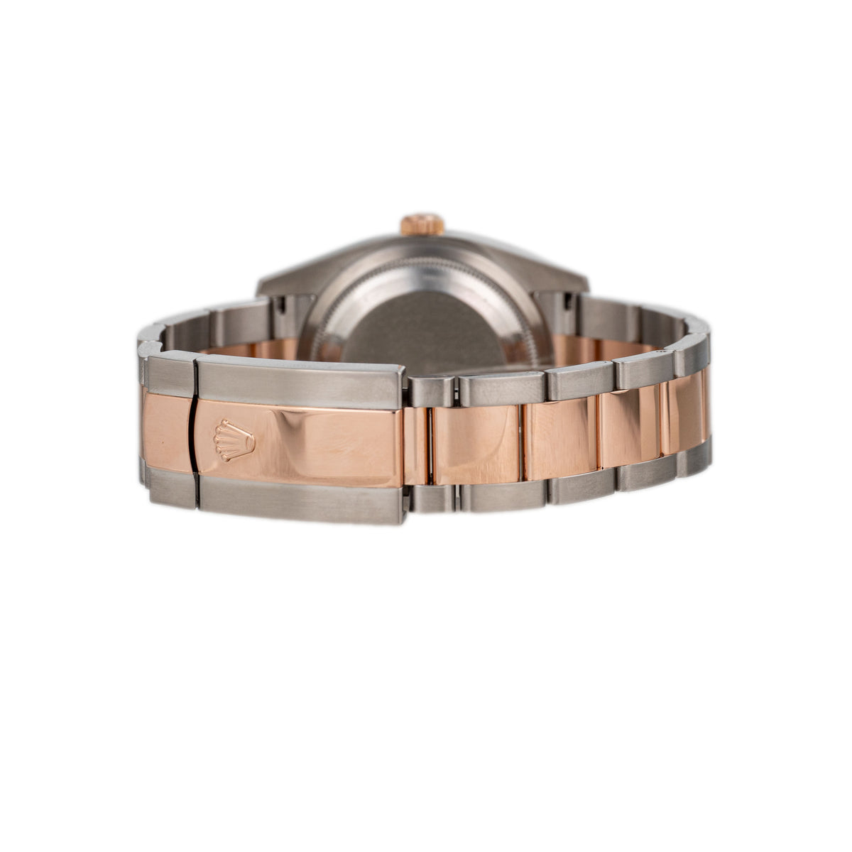 Rolex Datejust 36 Stainless Steel & Rose Gold Black Roman Dial Smooth Oyster 36mm 116201