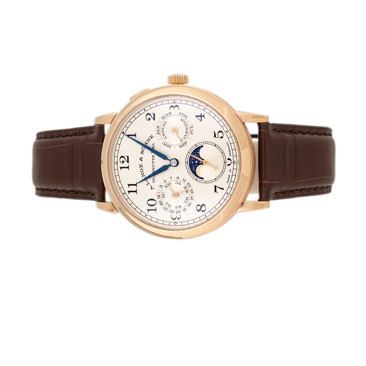 A. Lange & Sohne 1815 Annual Calendar Rose Gold Silver Dial 40mm 238.032 Full Set