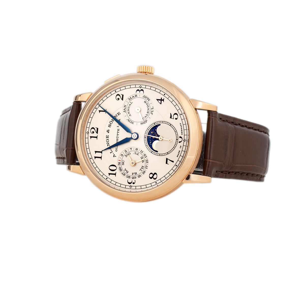A. Lange & Sohne 1815 Annual Calendar Rose Gold Silver Dial 40mm 238.032 Full Set