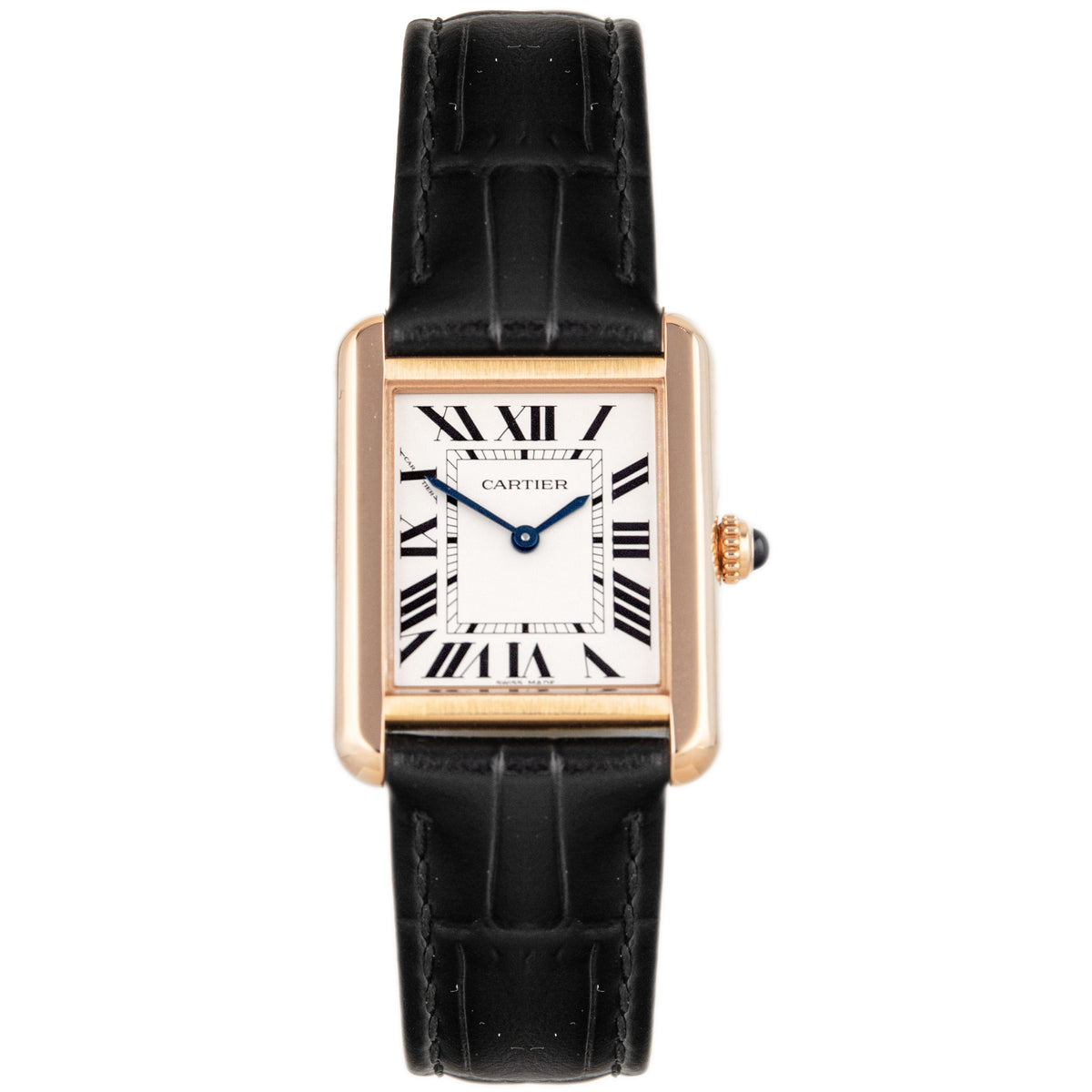 Cartier Tank Solo Rose Gold Silver Dial 24x31mm W5200024 Full Set