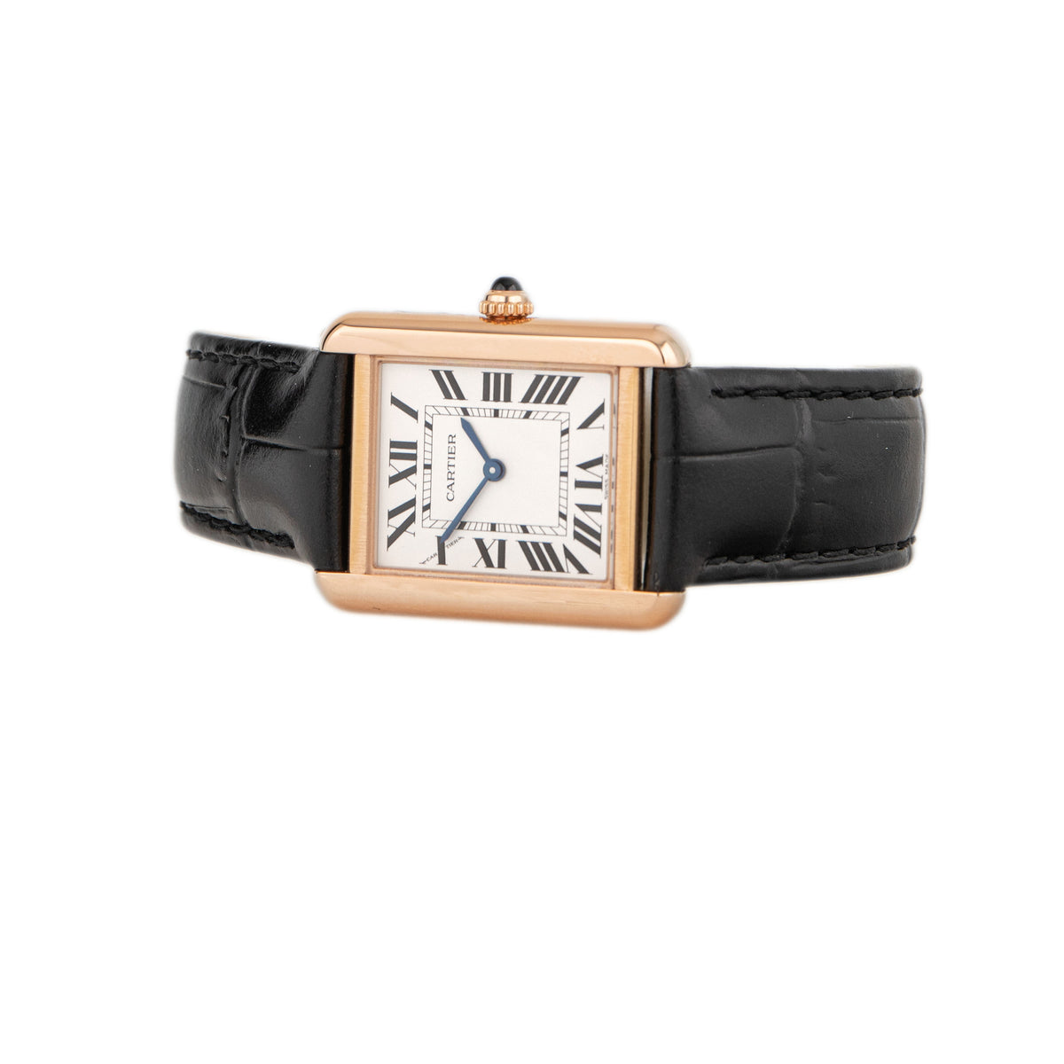 Cartier Tank Solo Rose Gold Silver Dial 24x31mm W5200024 Full Set