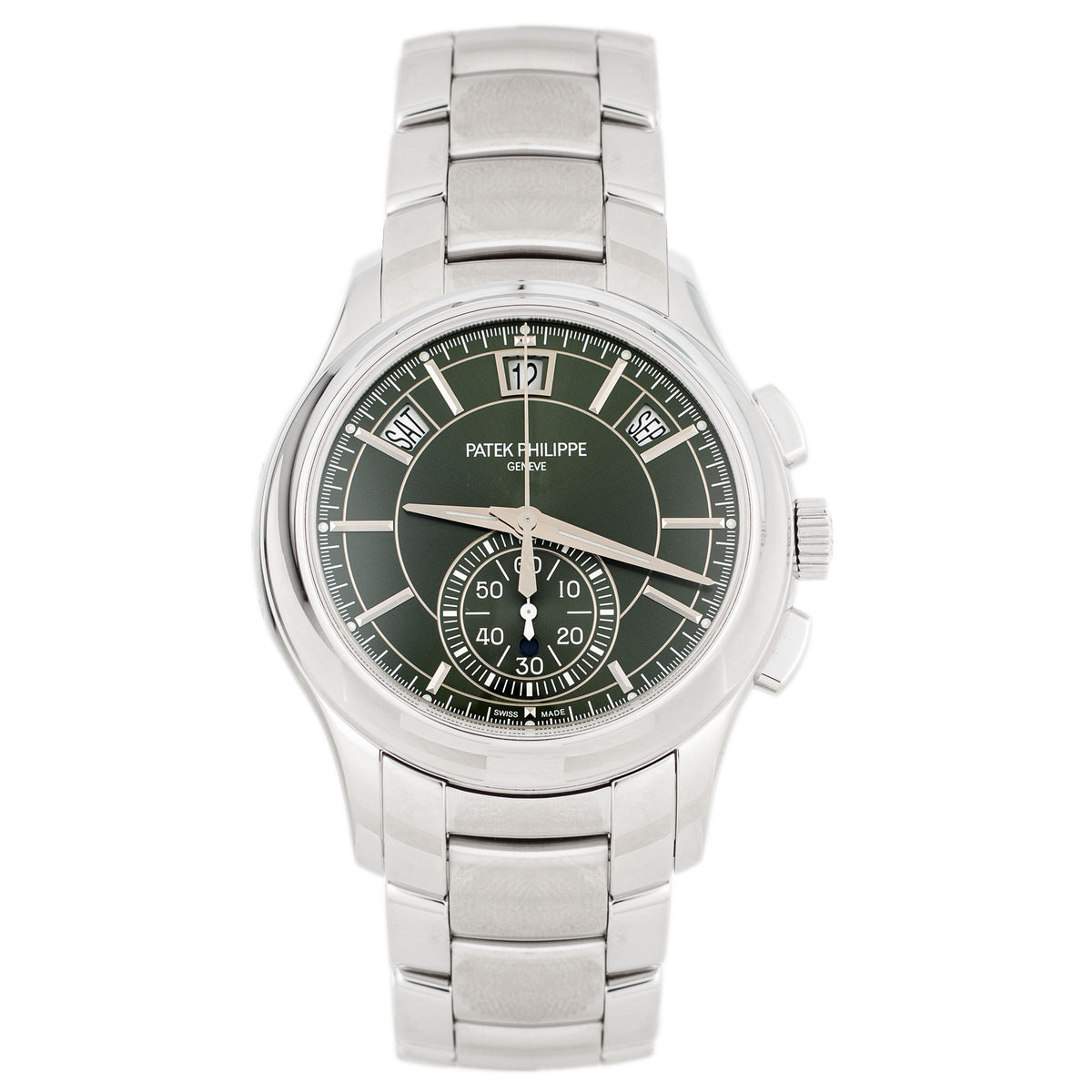 Patek Philippe Complications Annual Calendar Chronograph Stainless Steel Green Dial 42mm 5905/1A-001 Full Set
