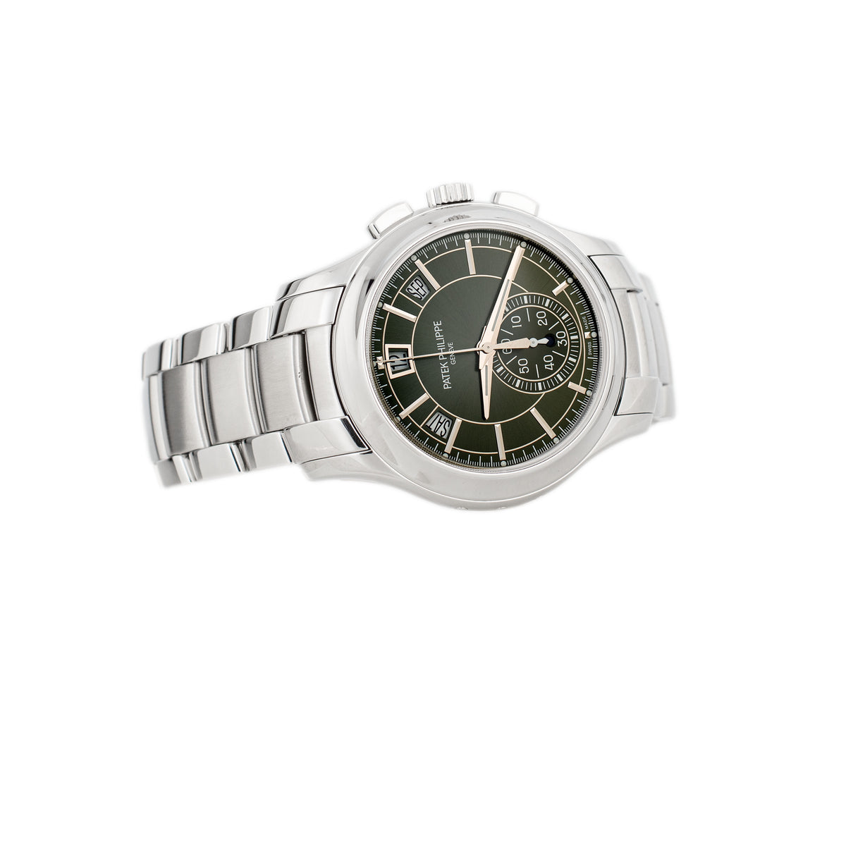 Patek Philippe Complications Annual Calendar Chronograph Stainless Steel Green Dial 42mm 5905/1A-001 Full Set