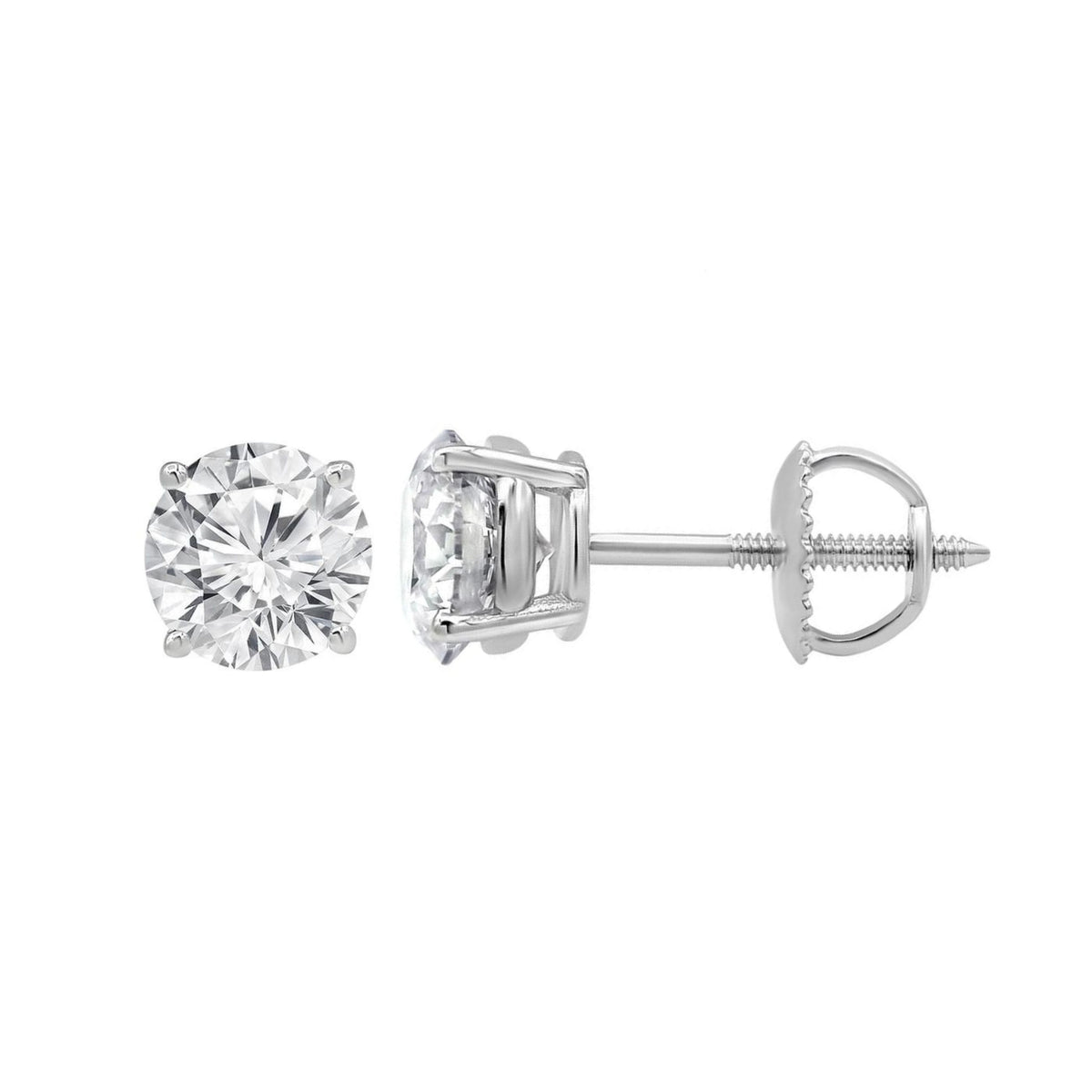 14k White Gold Lab Grown Diamond Stud Earrings 7.02cttw
