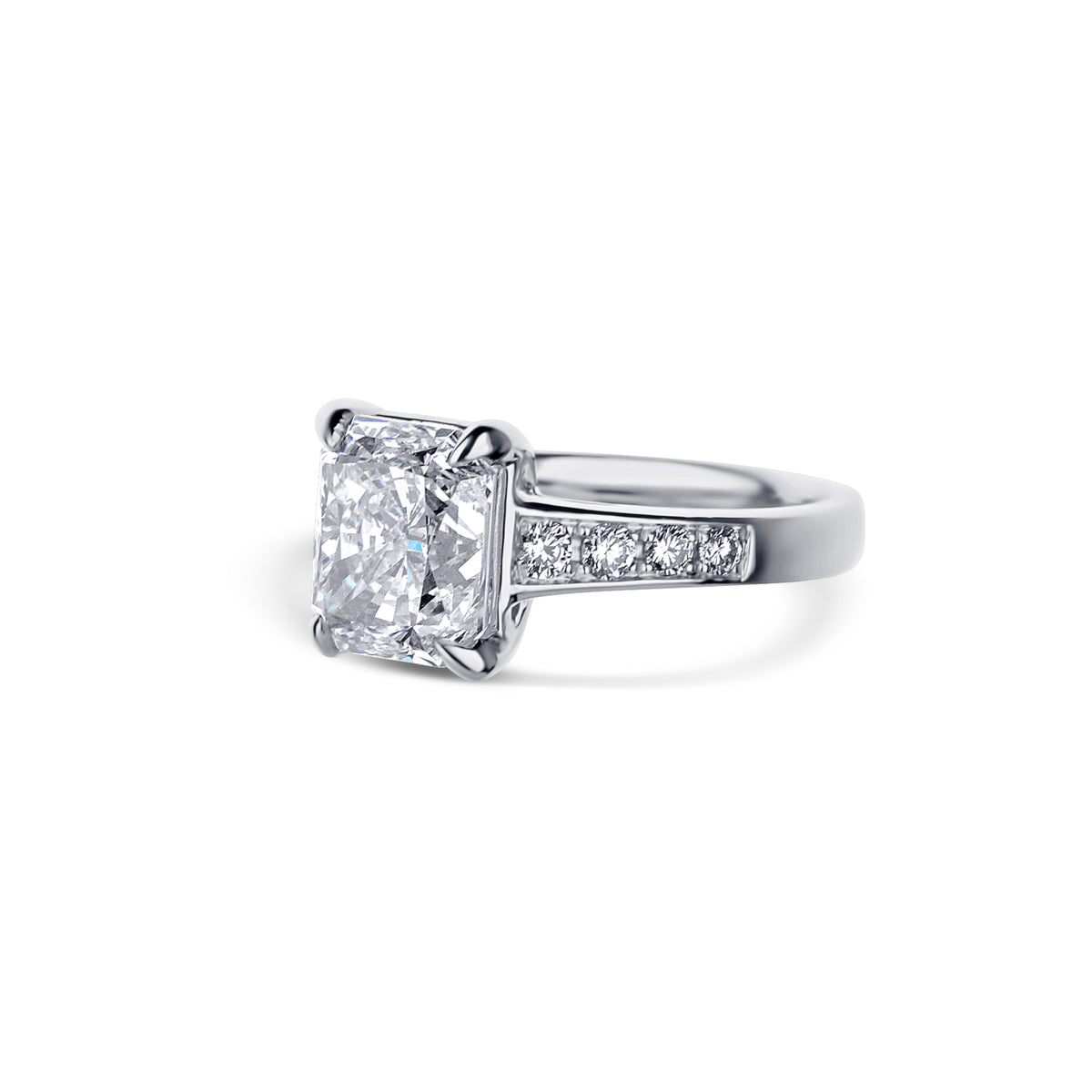Platinum 5.00CT Radiant Diamond Engagement Ring