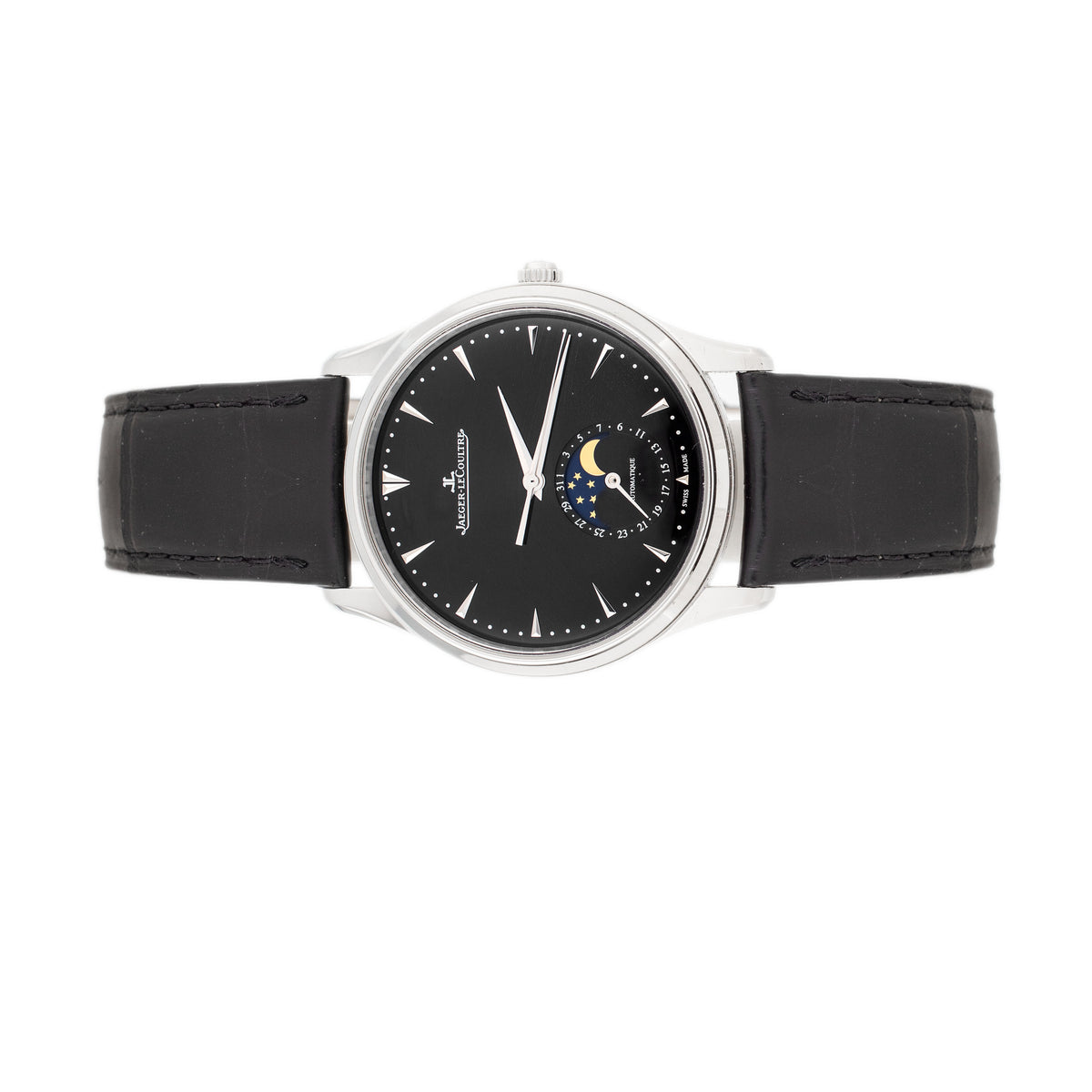 Jaeger-LeCoultre Master Ultra Thin Moon Stainless Steel Black Dial 39mm Q1368470 Full Set