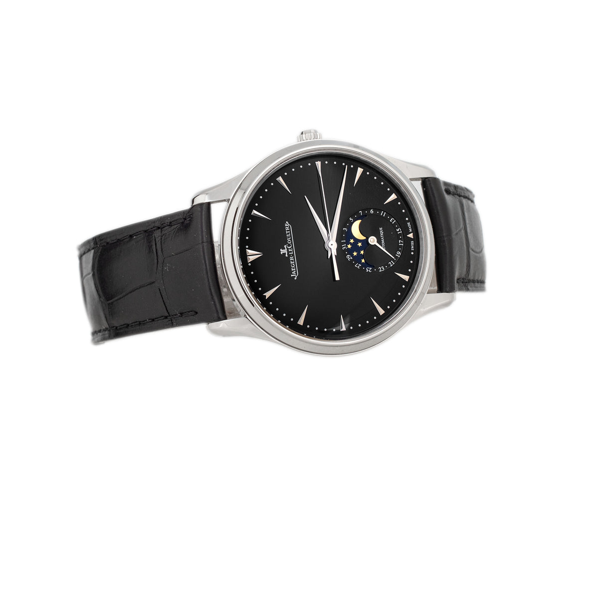 Jaeger-LeCoultre Master Ultra Thin Moon Stainless Steel Black Dial 39mm Q1368470 Full Set